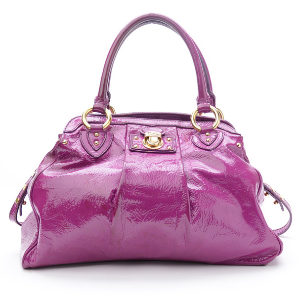 Image of Marc Jacobs Alyona Purple Patent Leather Satchel