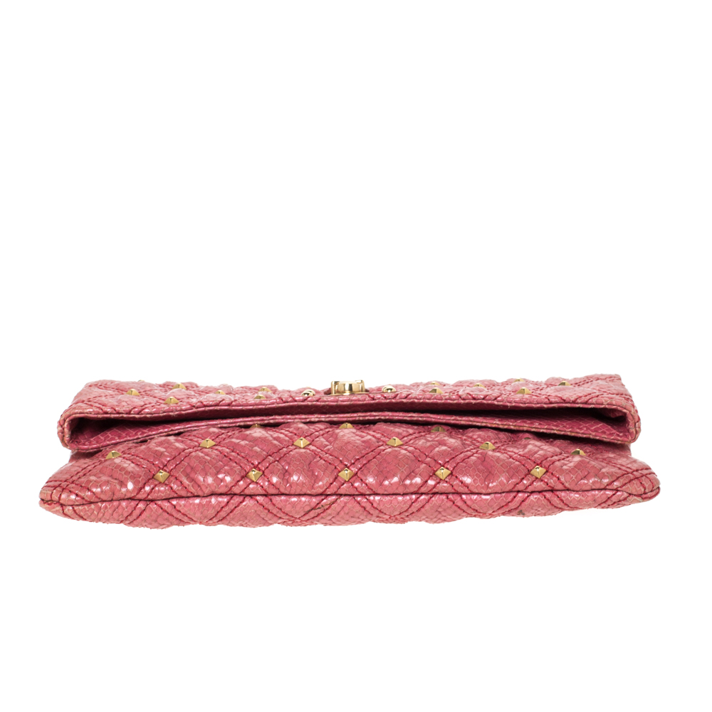 Marc Jacobs Pink Studded Leather Eugenie Clutch