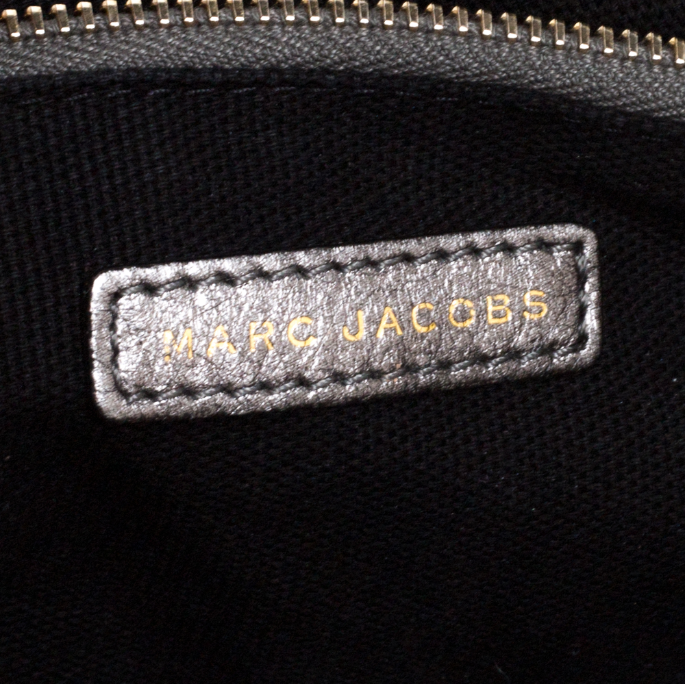 Marc Jacobs Metallic Silver Quilted Leather Large Baroque Single Shoulder Bag