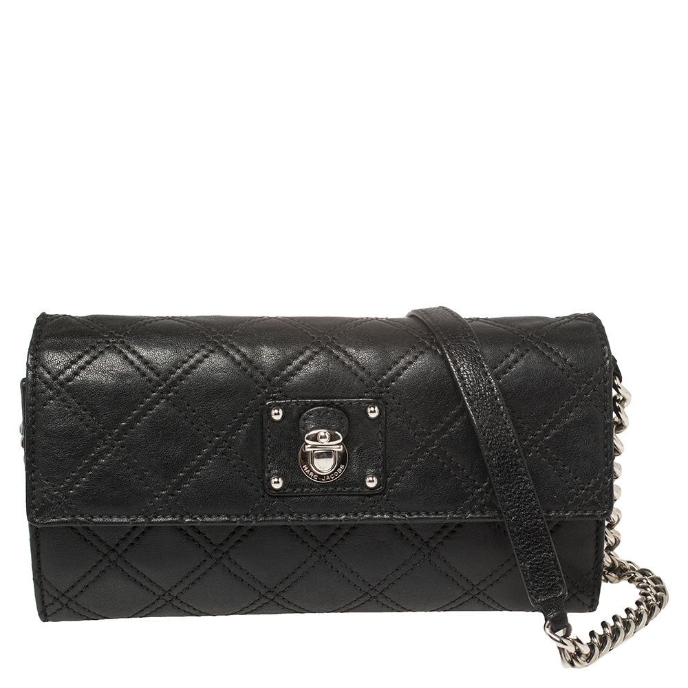 Marc Jacobs Black Quilted Leather Ginger Crossbody Bag