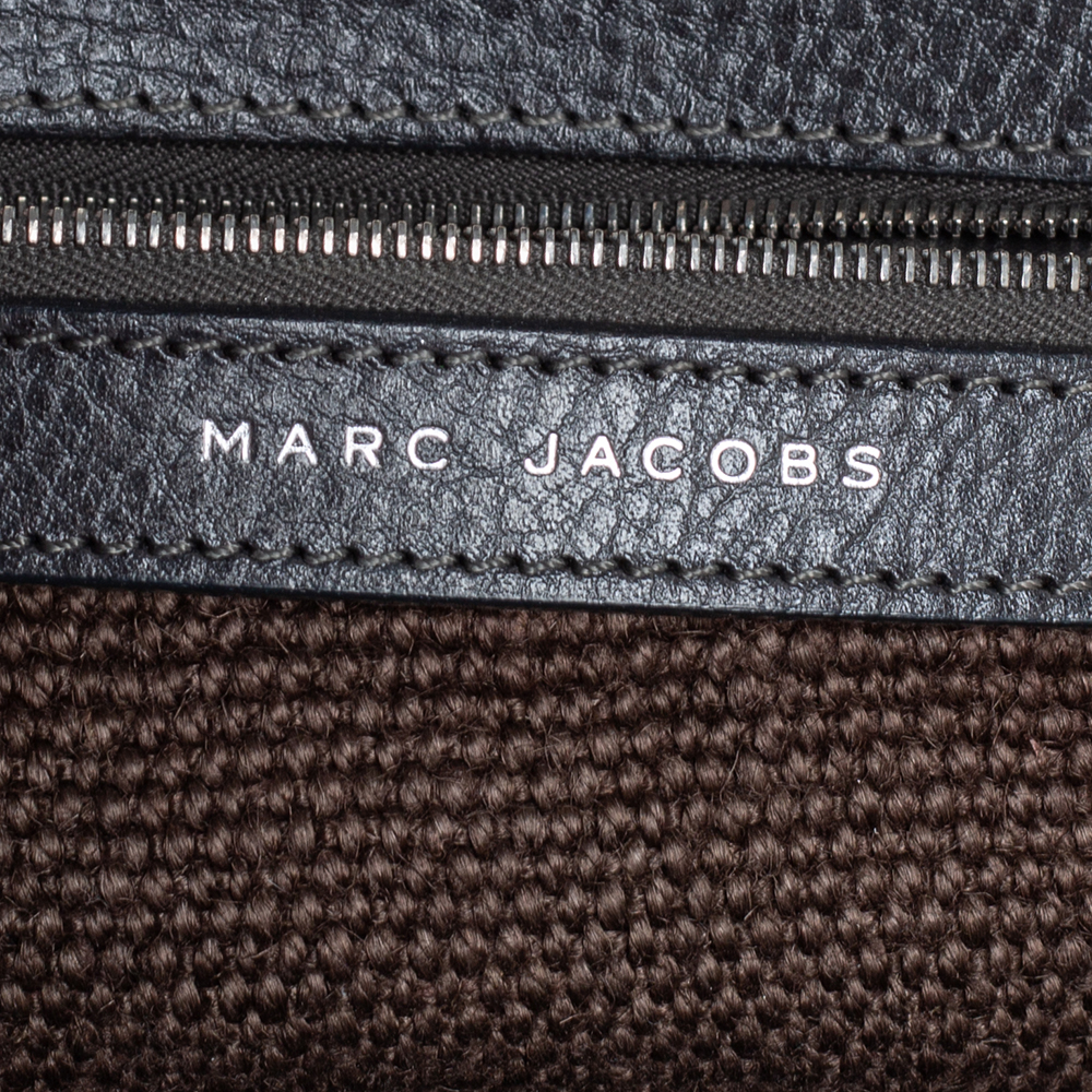 Marc Jacobs Metallic Grey Leather Stam Satchel