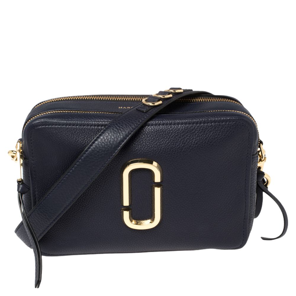 Marc Jacobs Blue Leather The Softshot 27 Crossbody Bag
