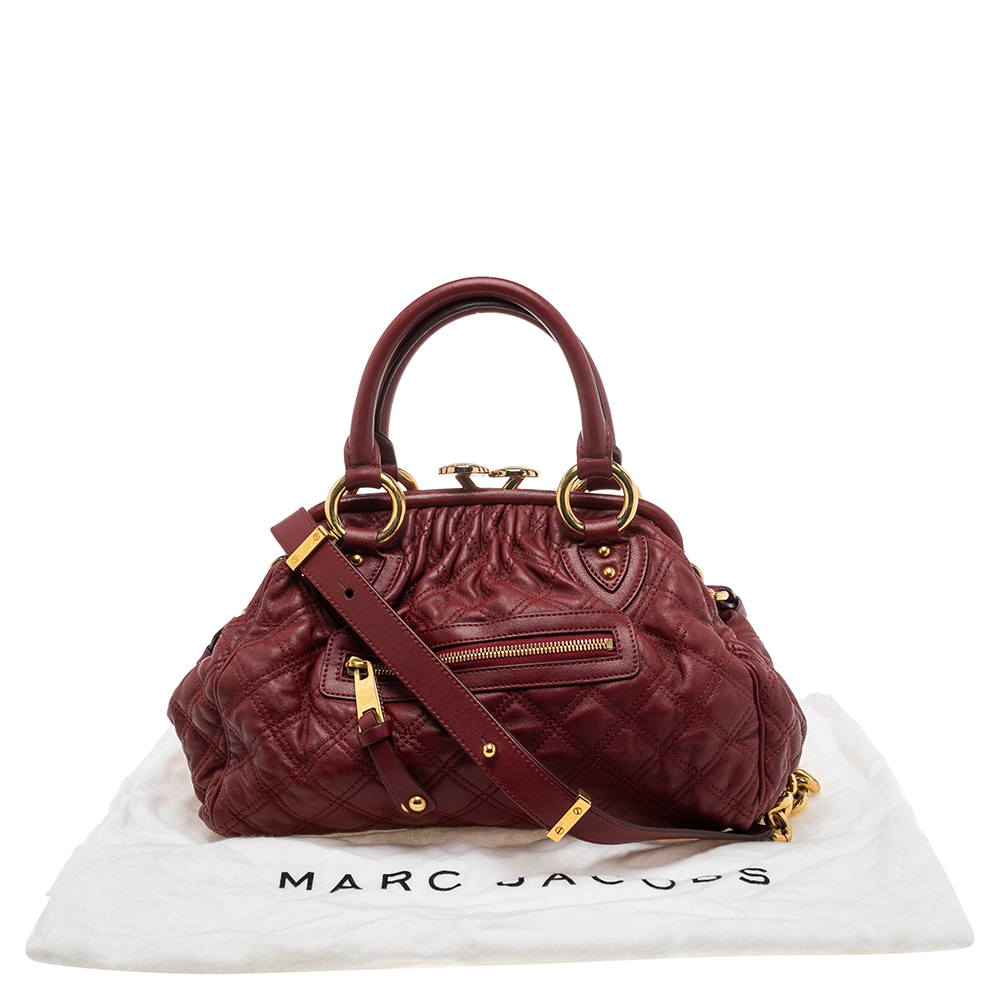 Marc Jacobs Red Quilted Leather Stam Shoulder Bag