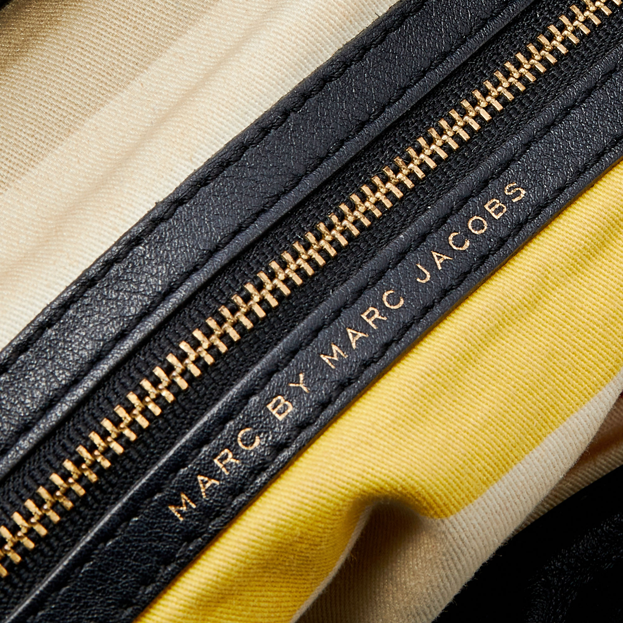 Marc Jacobs Black Python Embossed Leather Hobo