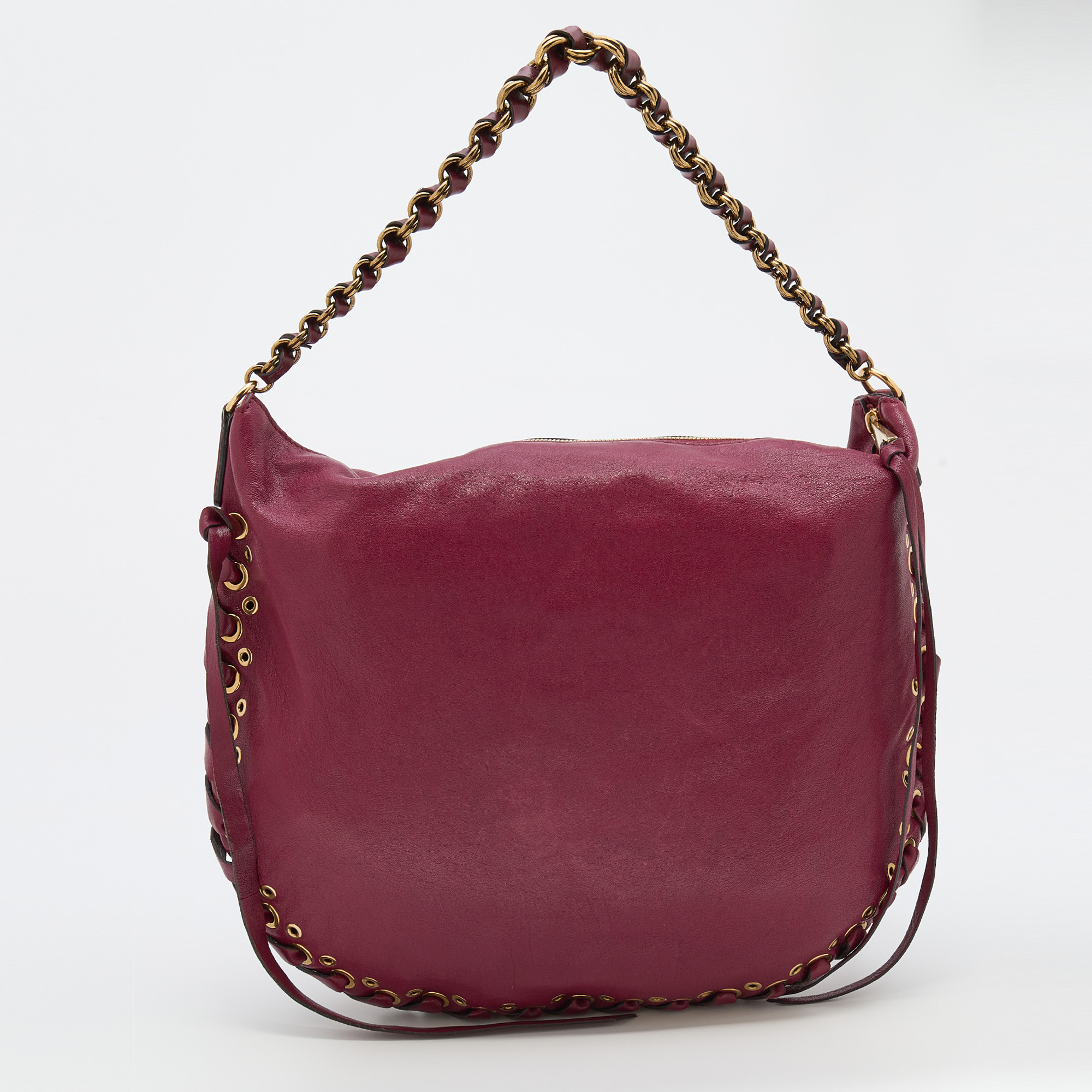 Marc Jacobs Burgundy Leather Lace Nomad Hobo