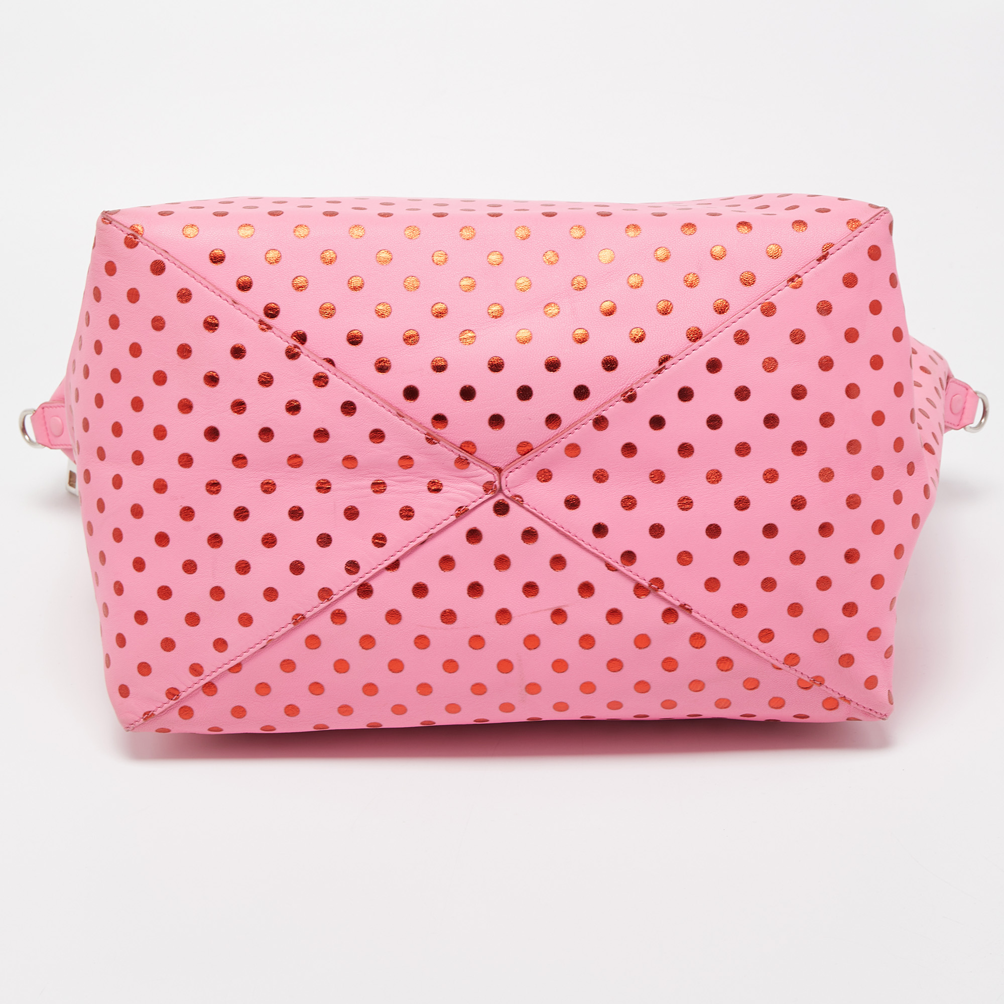 Marc Jacobs Pink Leather Polka Dot Zip Tote