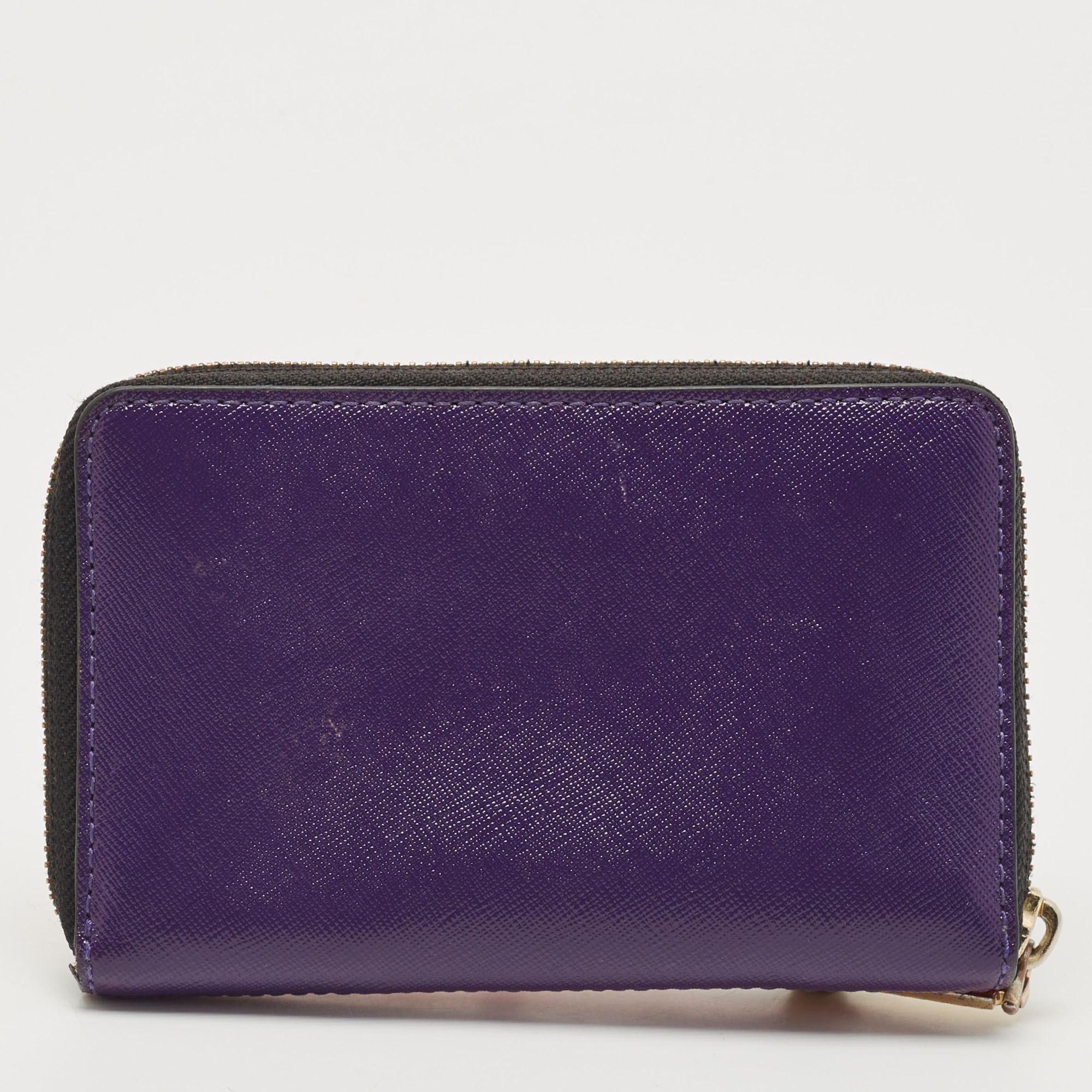 Marc Jacobs Pink/Purple Saffiano Leather Snapshot Compact Wallet