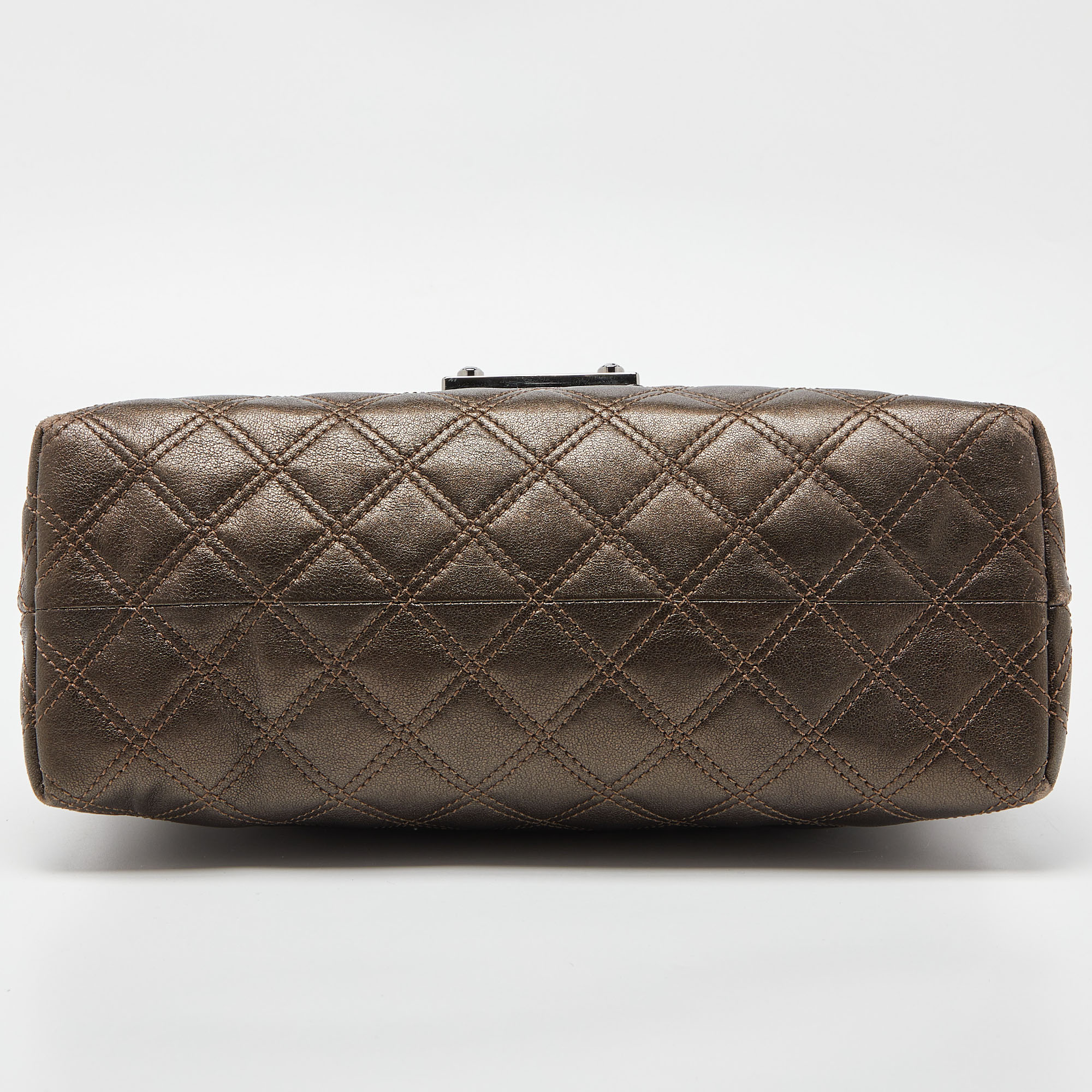 Marc Jacobs Metallic Quilted Leather Flap Shoulder Bag