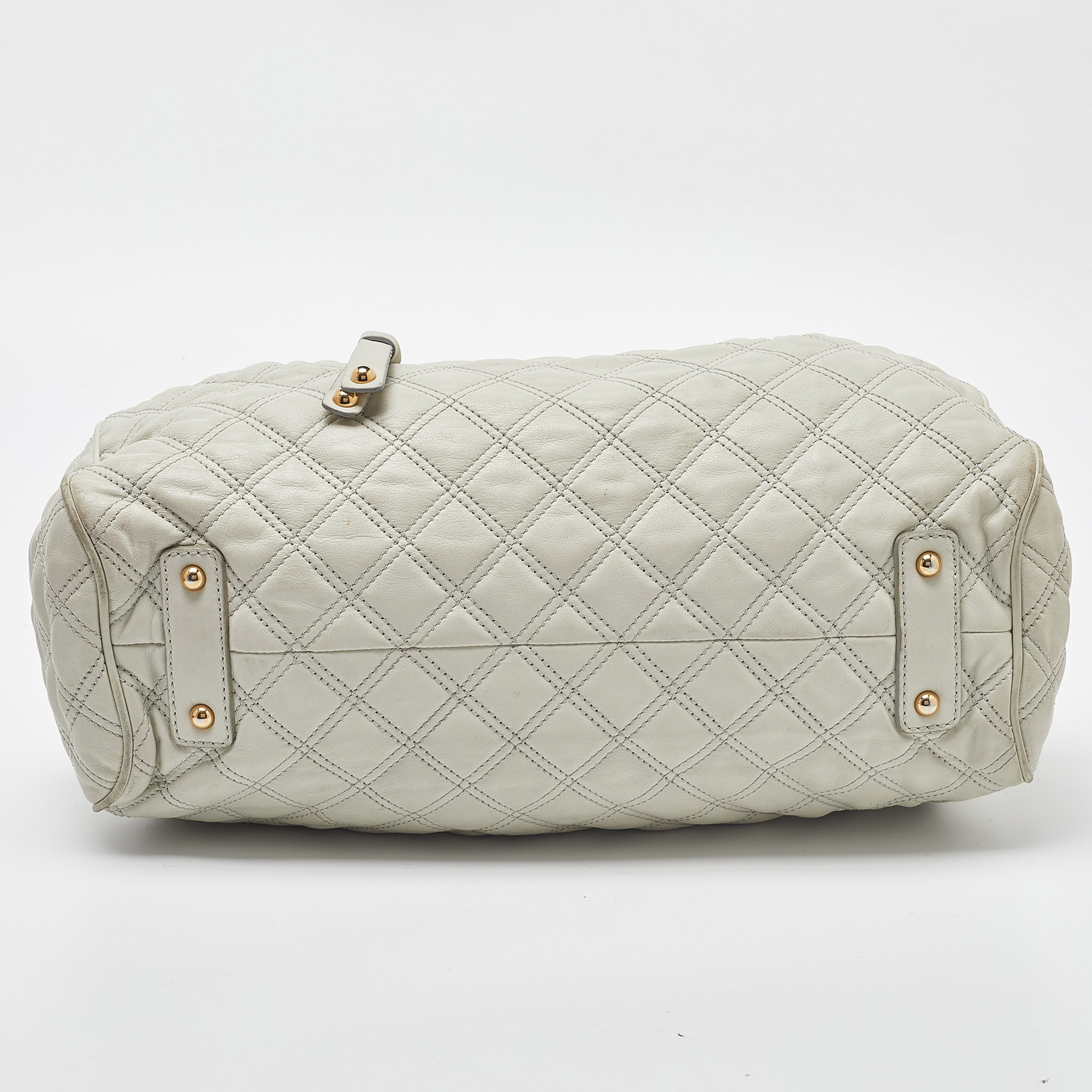 Marc Jacobs Ice Blue Quilted Leather Stam Satchel