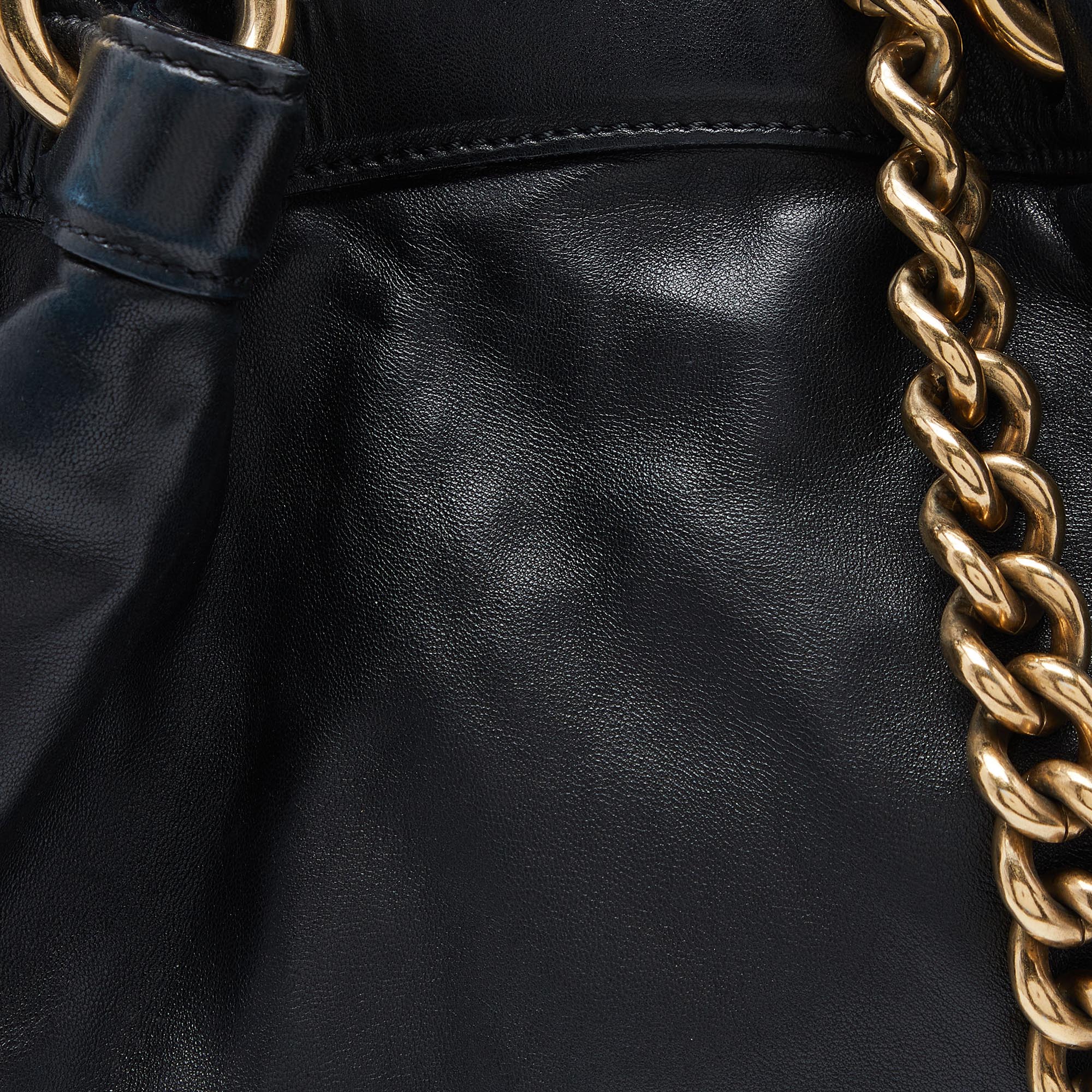 Marc Jacobs Black Leather Stud Embellished Knot Satchel