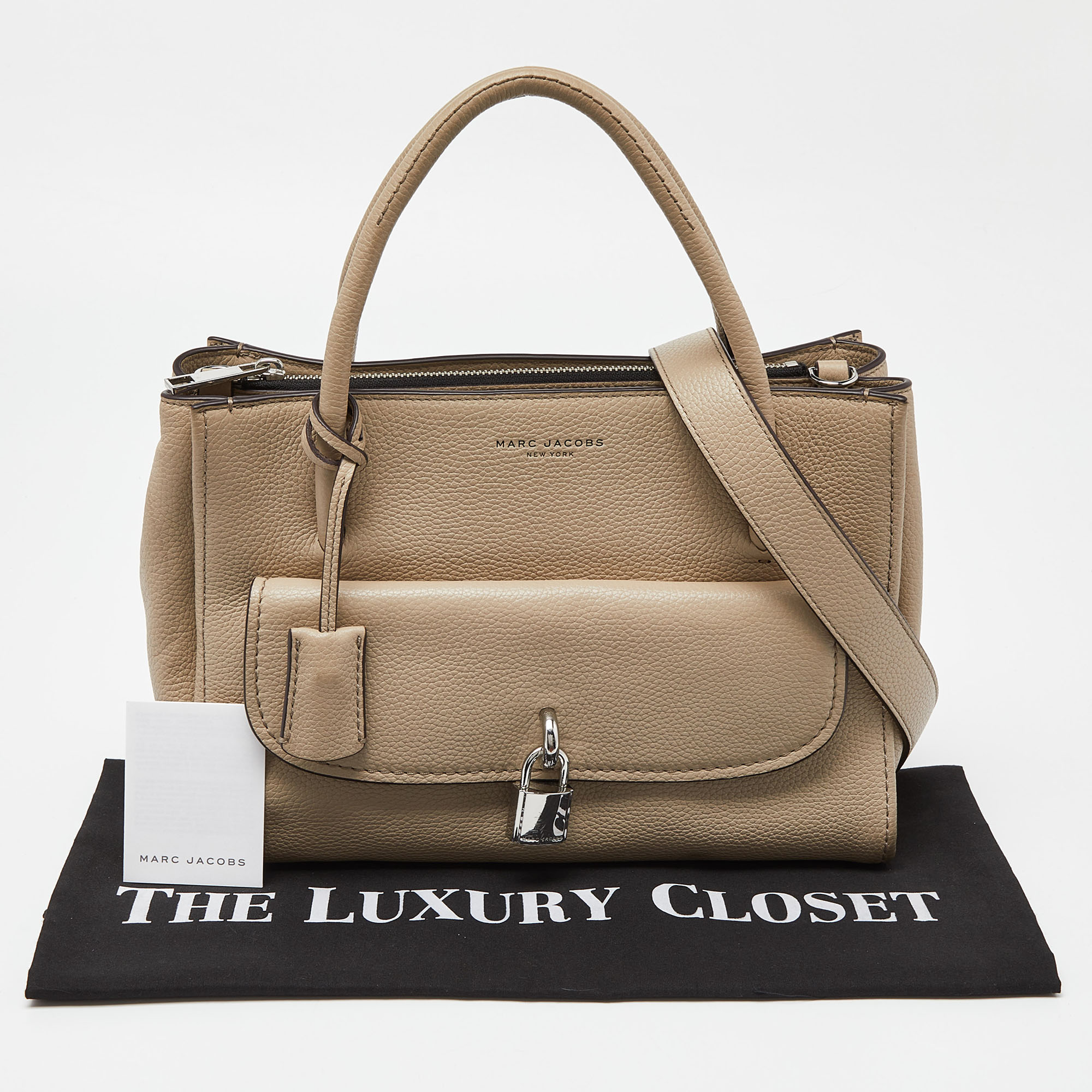 Marc Jacobs Beige Leather Lock That Tote