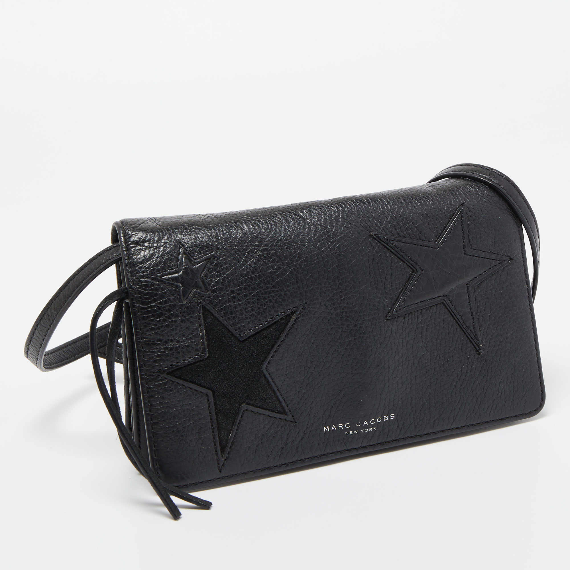 Marc Jacobs Black Star Patchwork Leather Clutch Bag