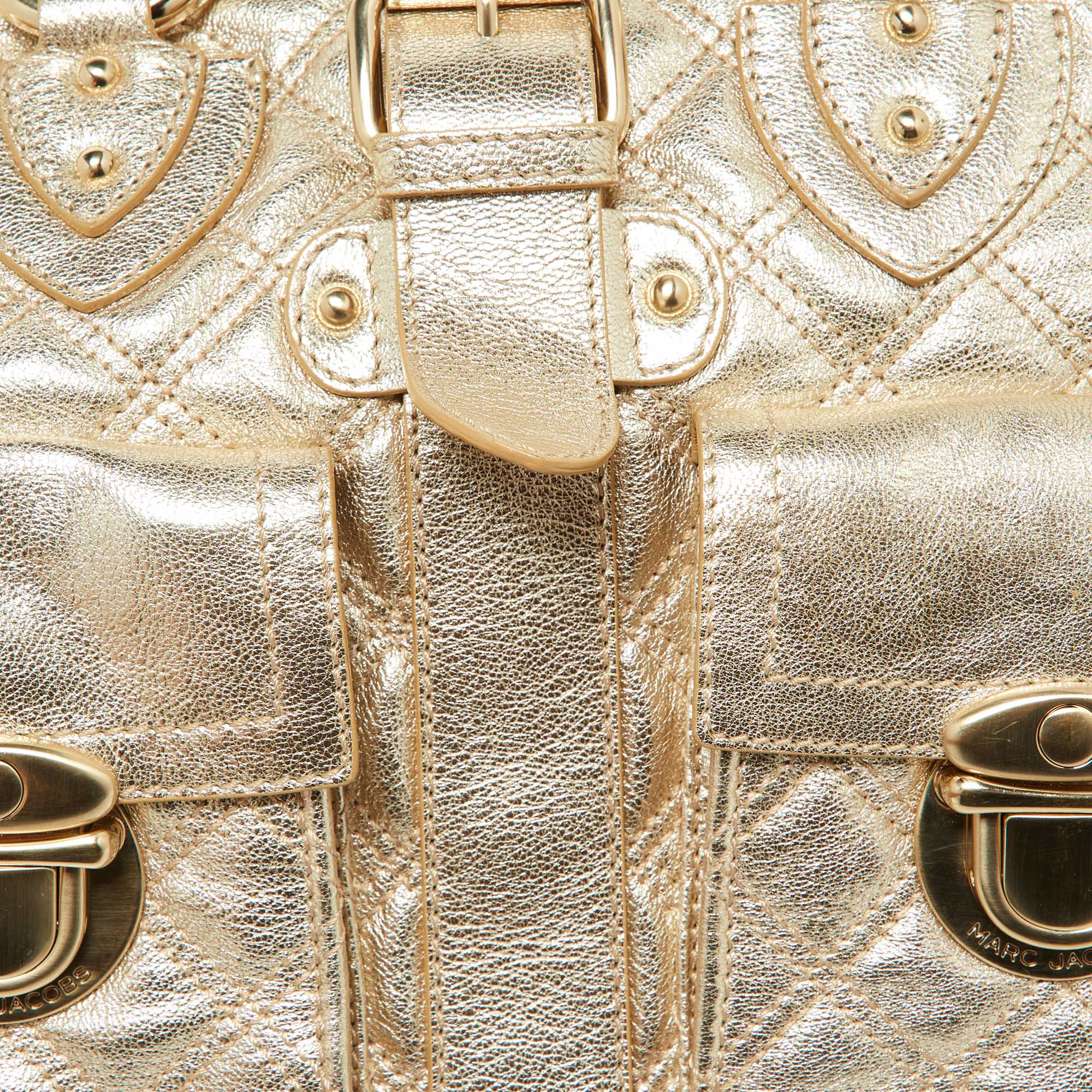 Marc Jacobs Gold Quilted Leather Blake Satchel