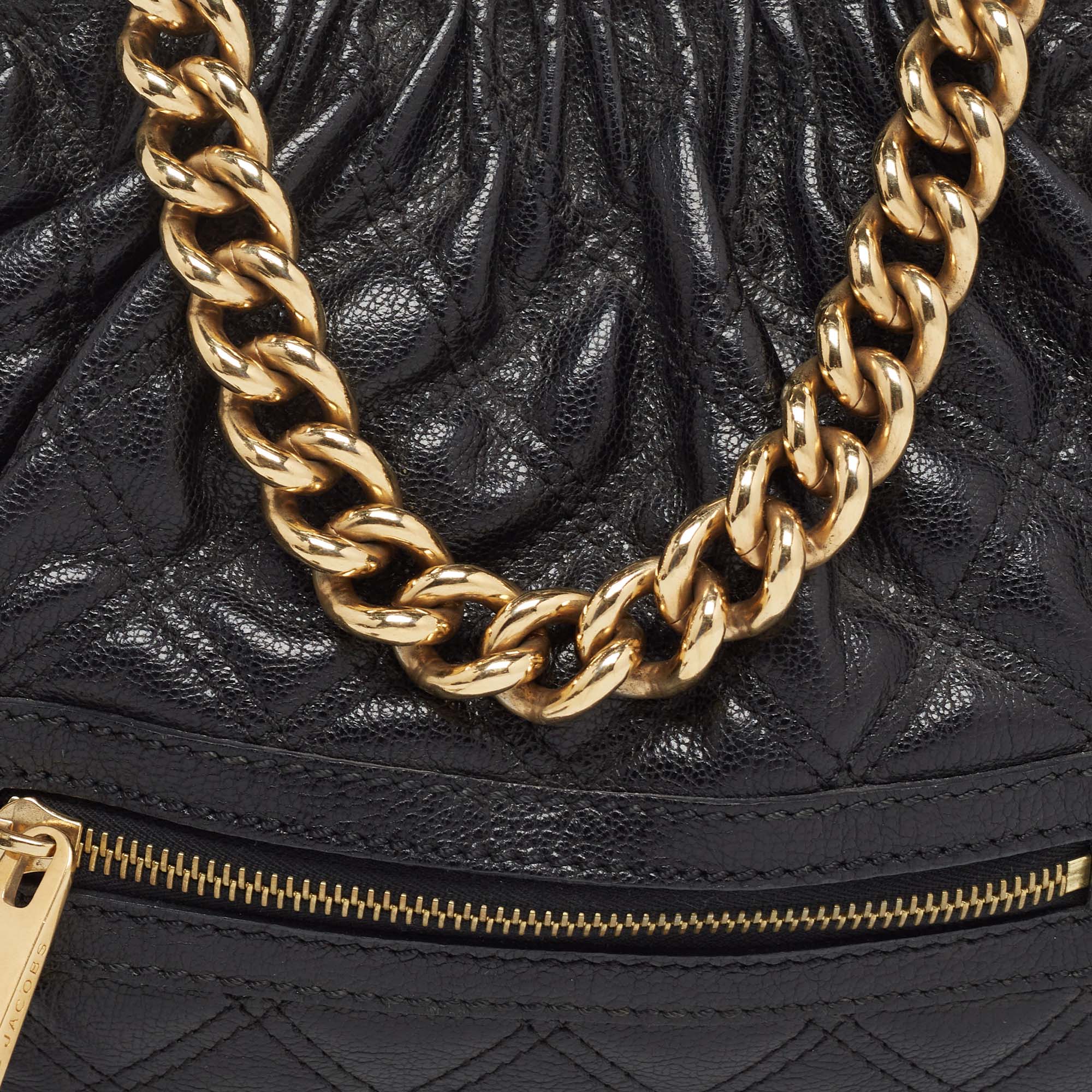 Marc Jacobs Black Quilted Leather Little Stam Shoulder Bag
