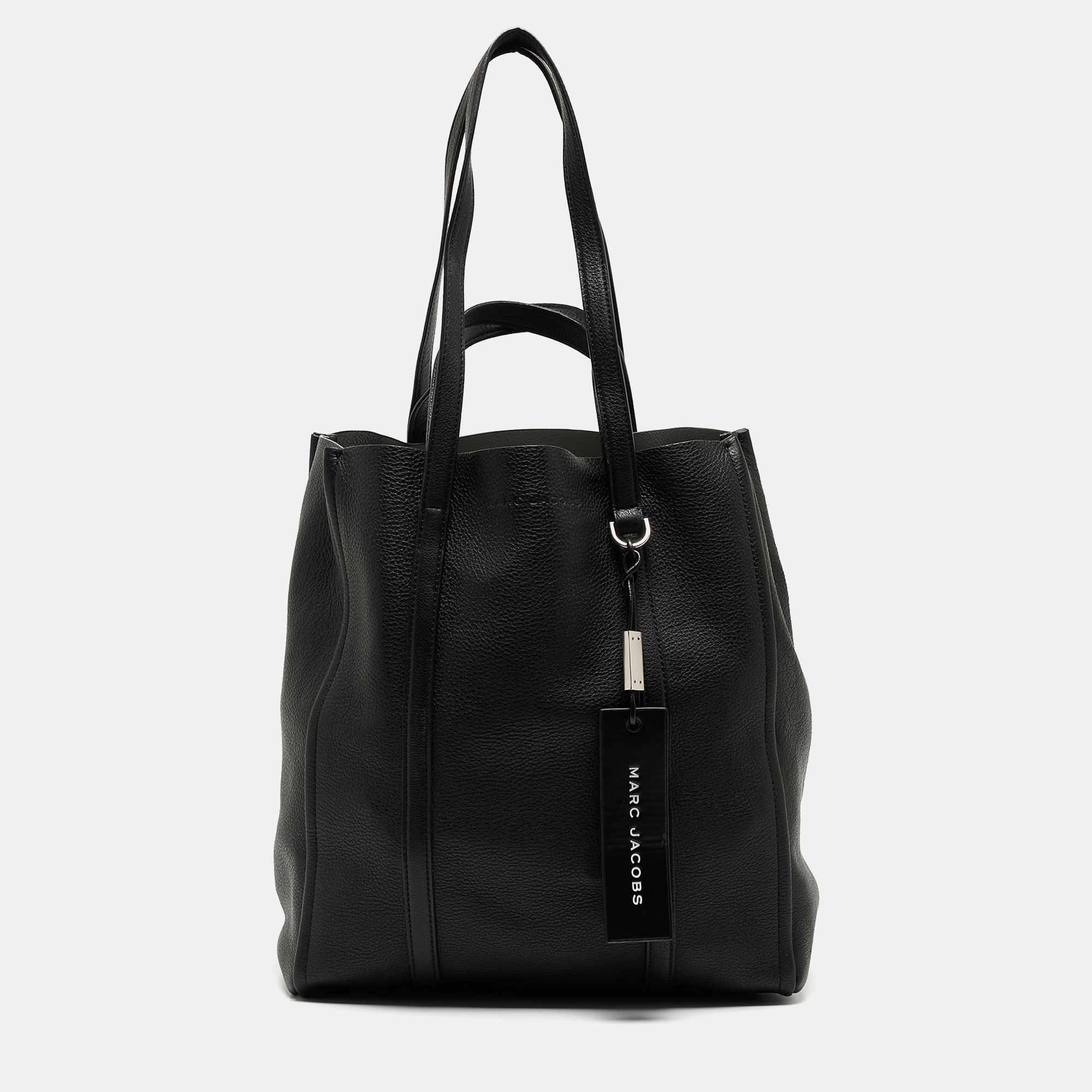 Marc Jacobs Black Leather The Oversized Tag Tote