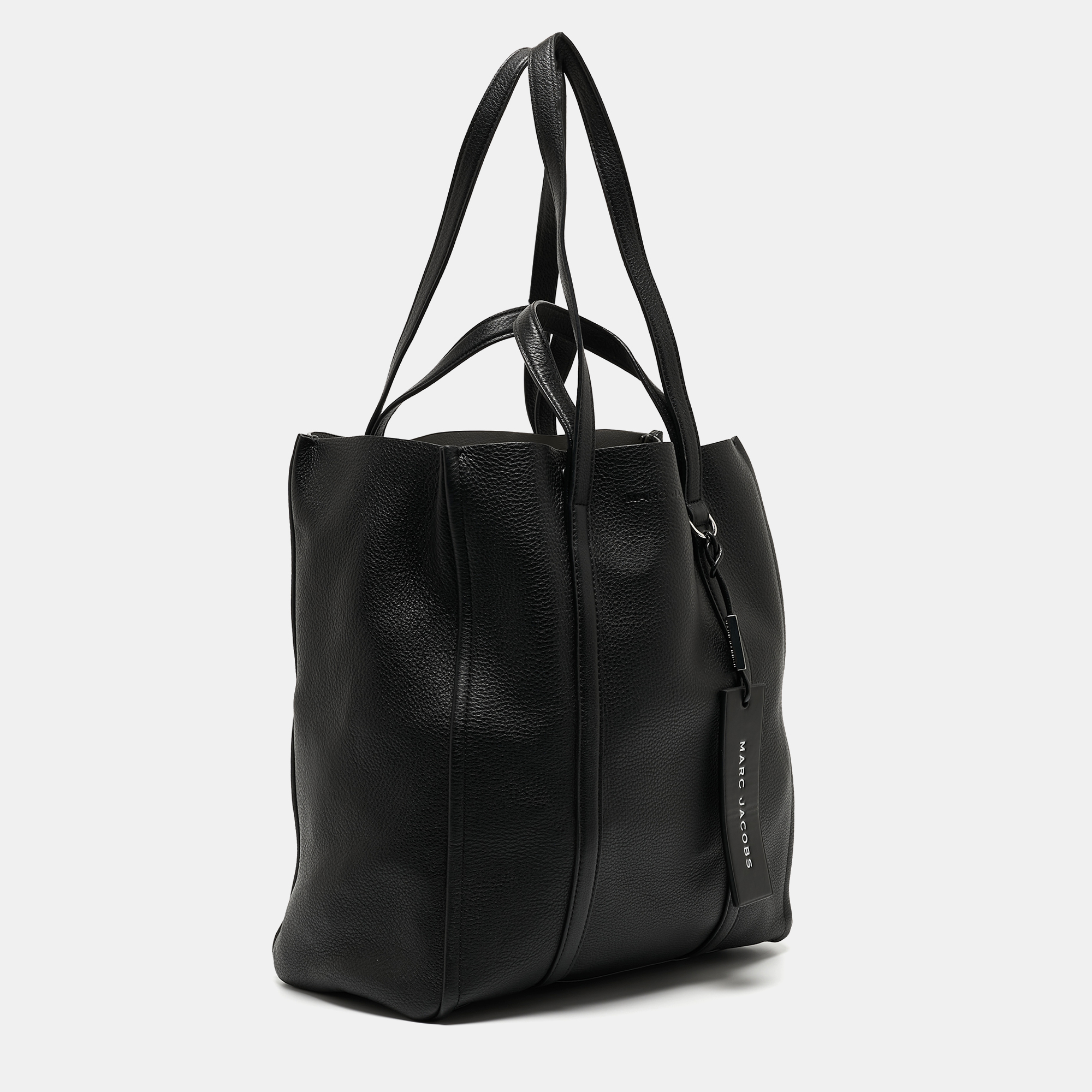 Marc Jacobs Black Leather The Oversized Tag Tote