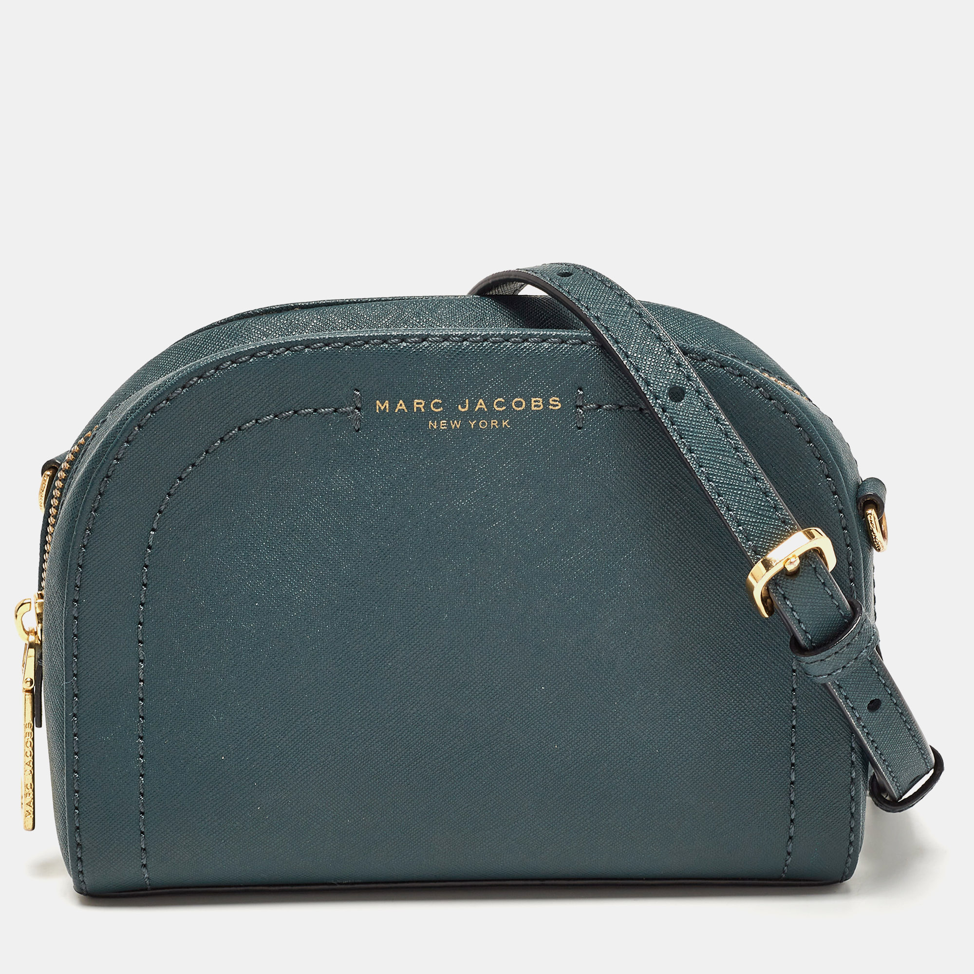 Marc jacobs dark green leather playback dome crossbody bag