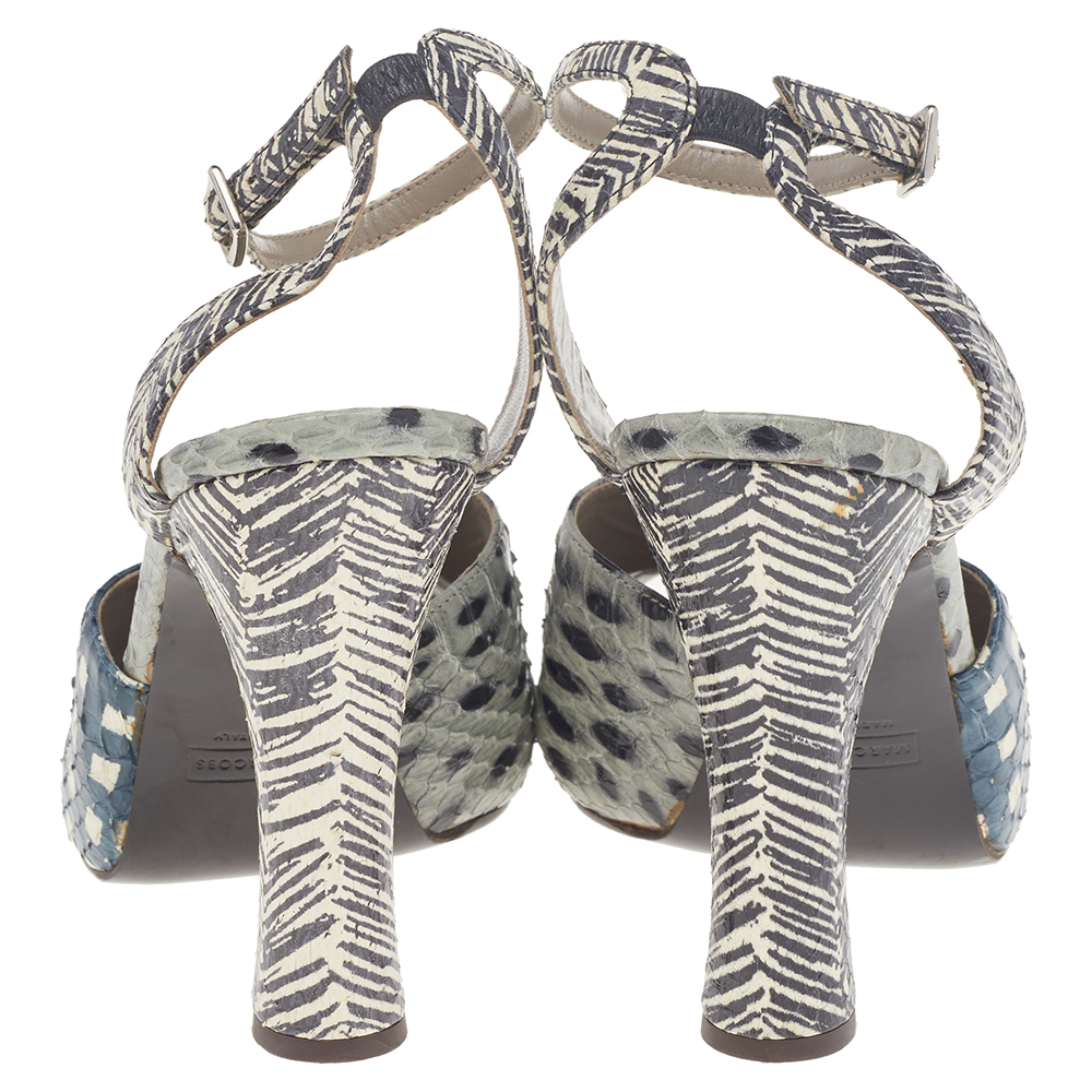 Marc Jacobs Multicolor Python Leather Ankle Strap Sandals Size 35.5