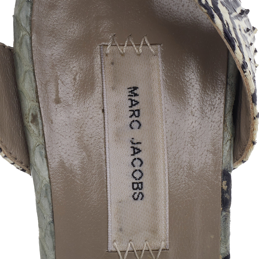Marc Jacobs Multicolor Python Leather Ankle Strap Sandals Size 35.5