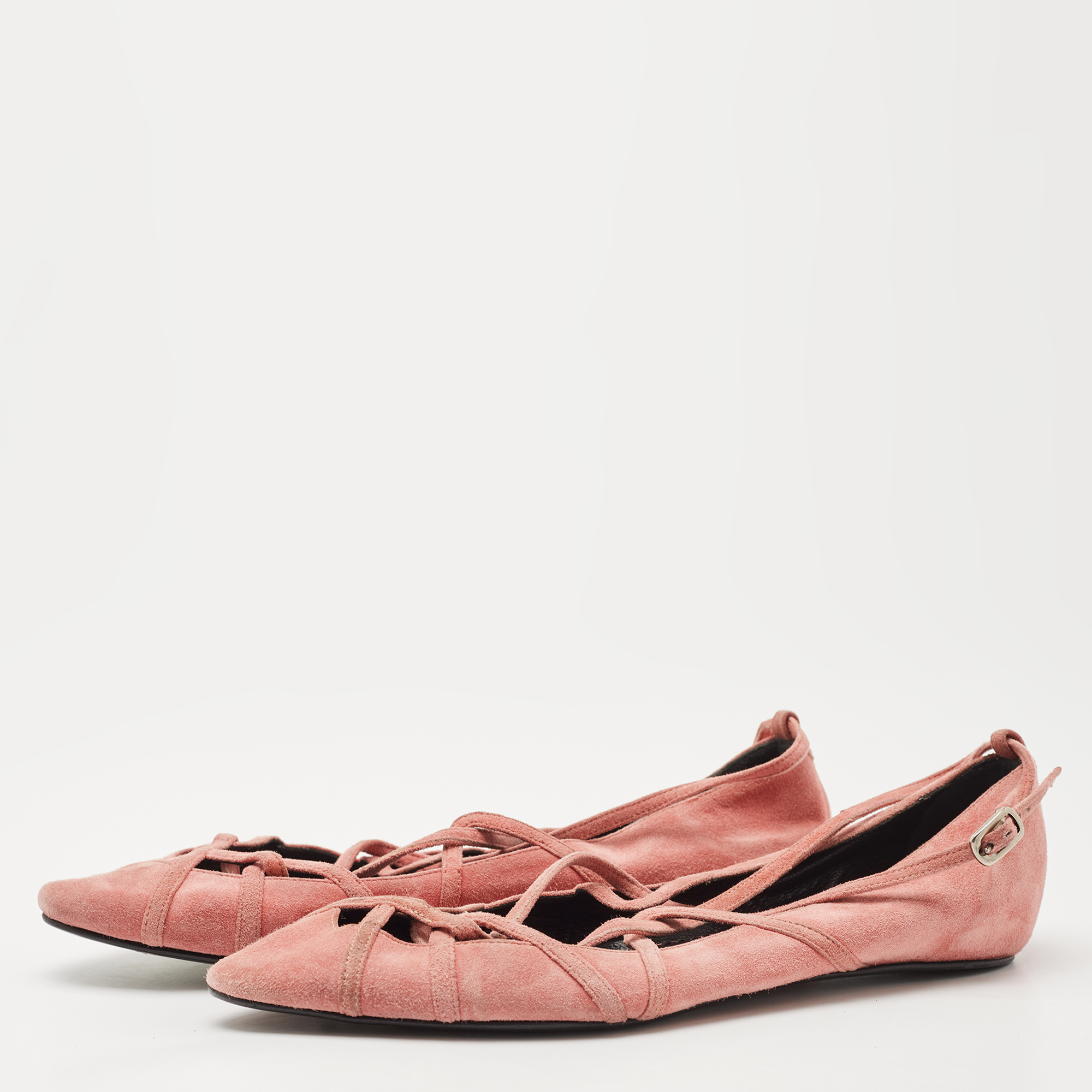 

Marc Jacobs Pink Suede Strappy Ballet Flats Size