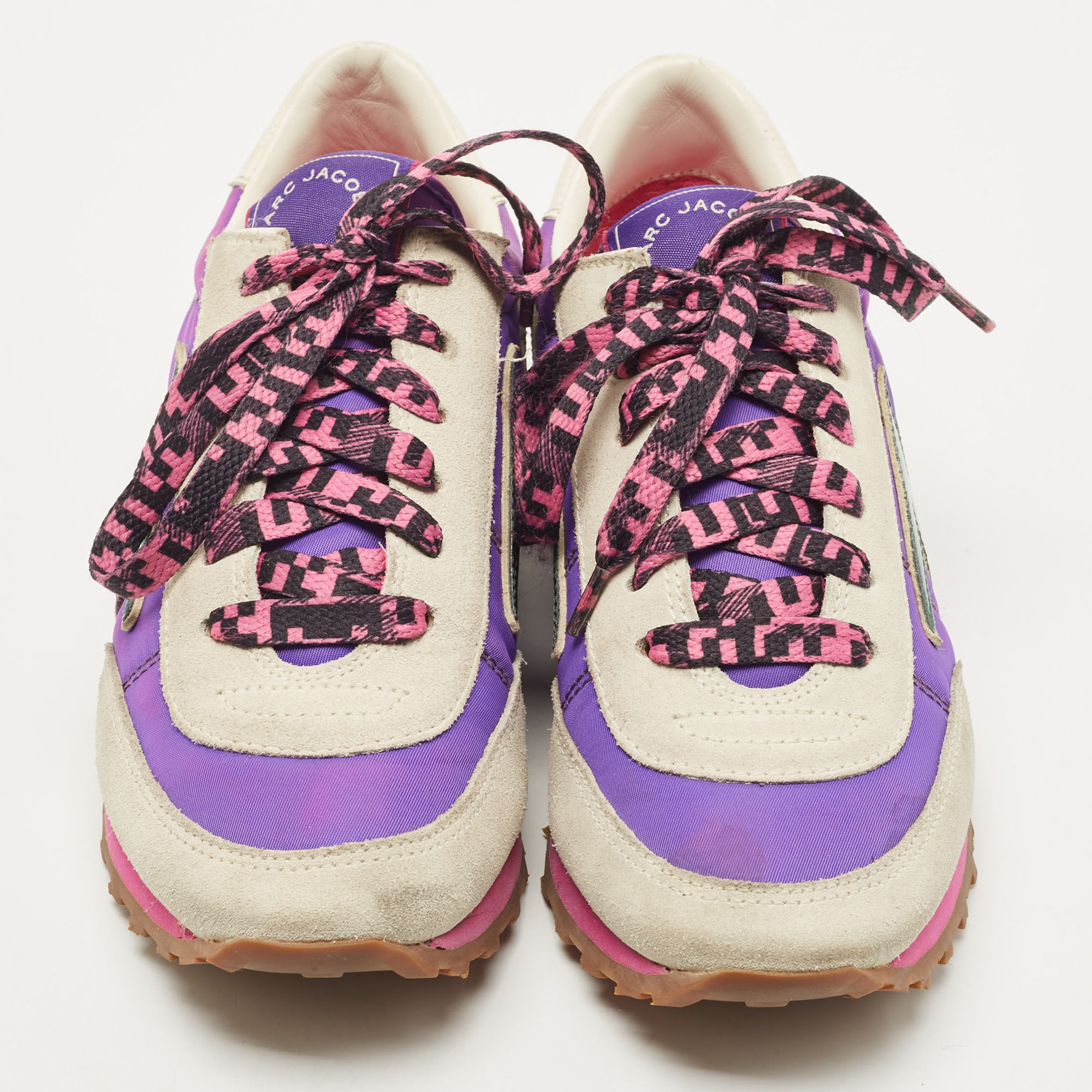 Marc Jacobs Multicolor Fabric And Suede Lightning Bolt Sneakers Size 35