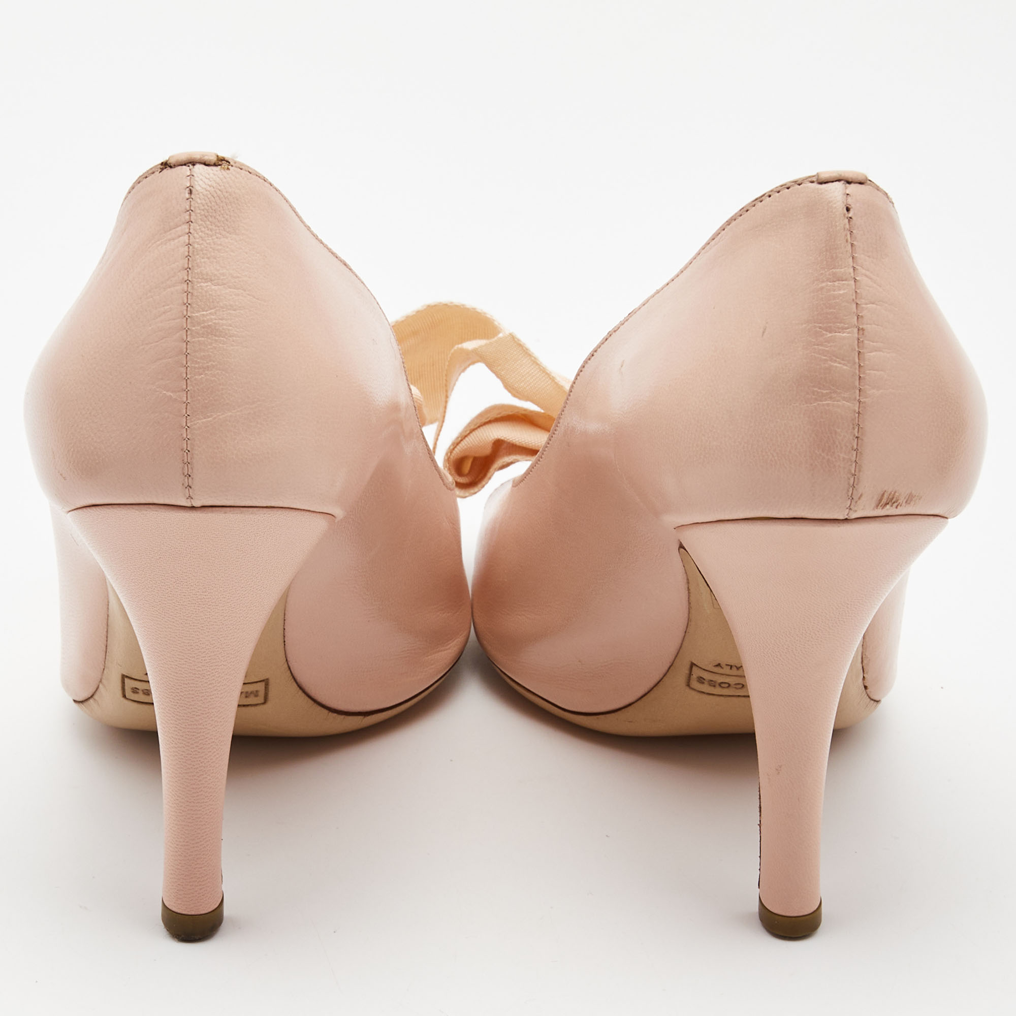 Marc Jacobs Pink Leather Bow Detail Pumps Size 37