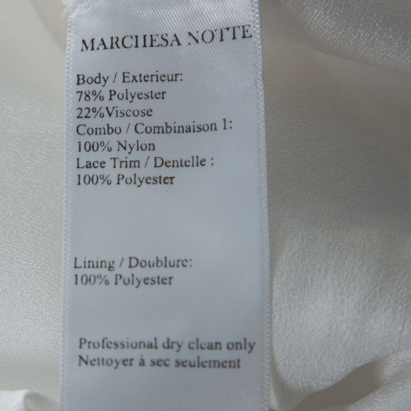Marchesa Notte Monochrome Floral Lace Sleeveless Pencil Dress S