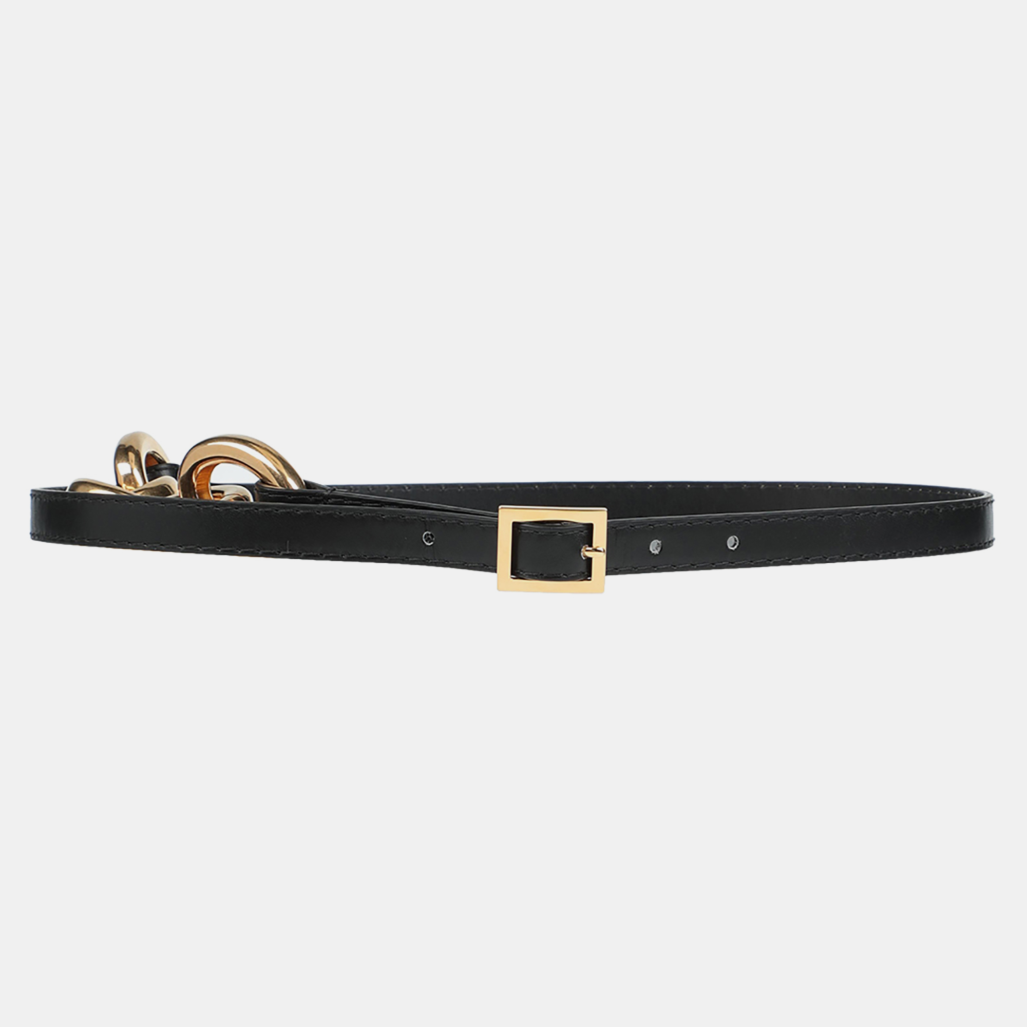 Marni black leather belt 80 cm