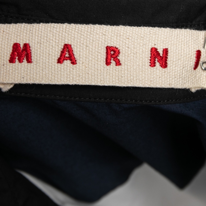 Marni White Embellished Poplin Contrast Collar & Yoke Detailed Sleeveless Shirt M