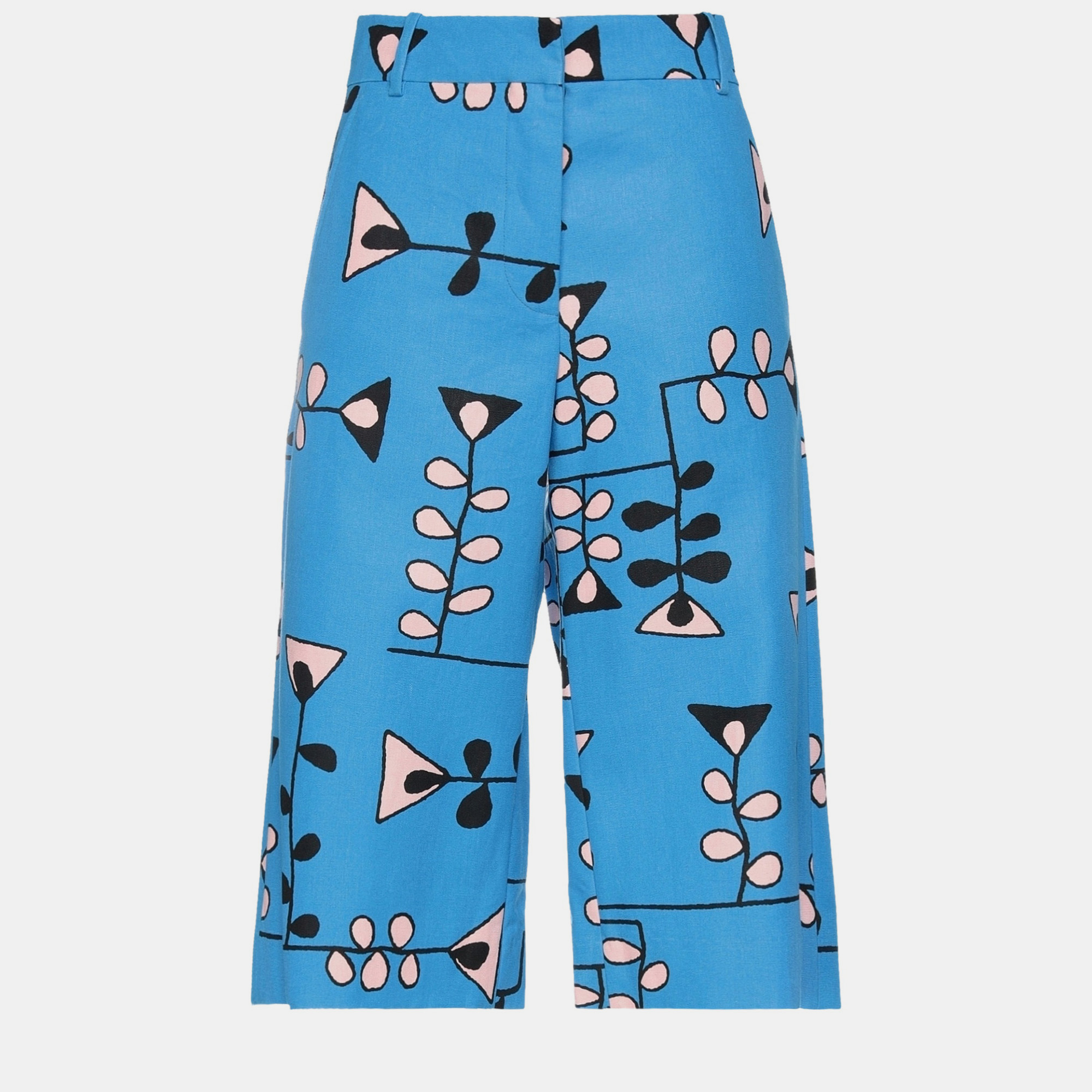 Marni blue print cotton cropped pants size 38
