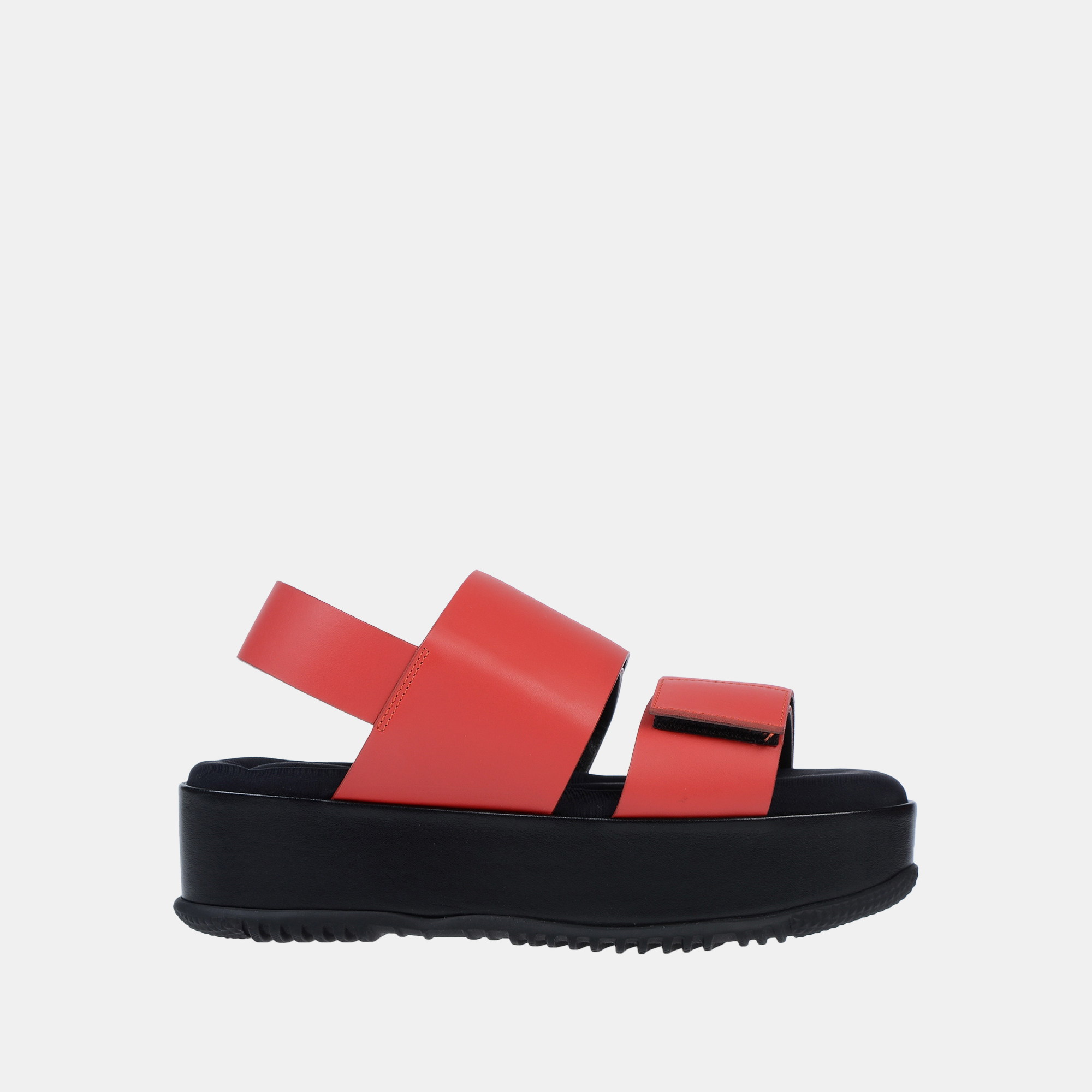 Marni red leather platform sandals 36