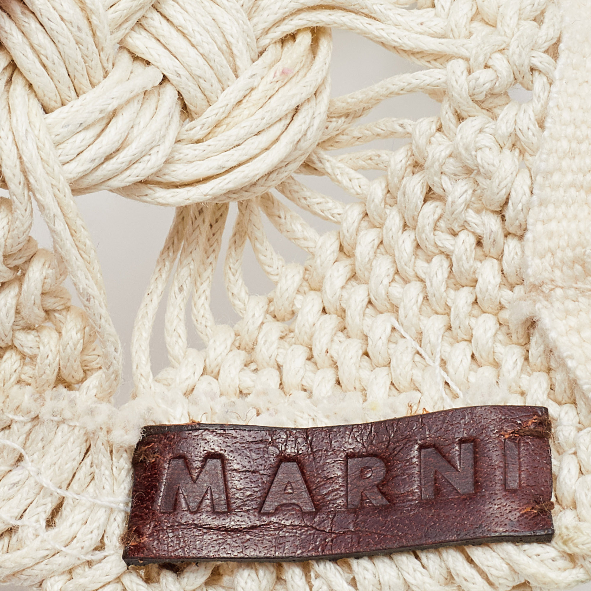 Marni Off-White Macramé & Beads Statement Necklace