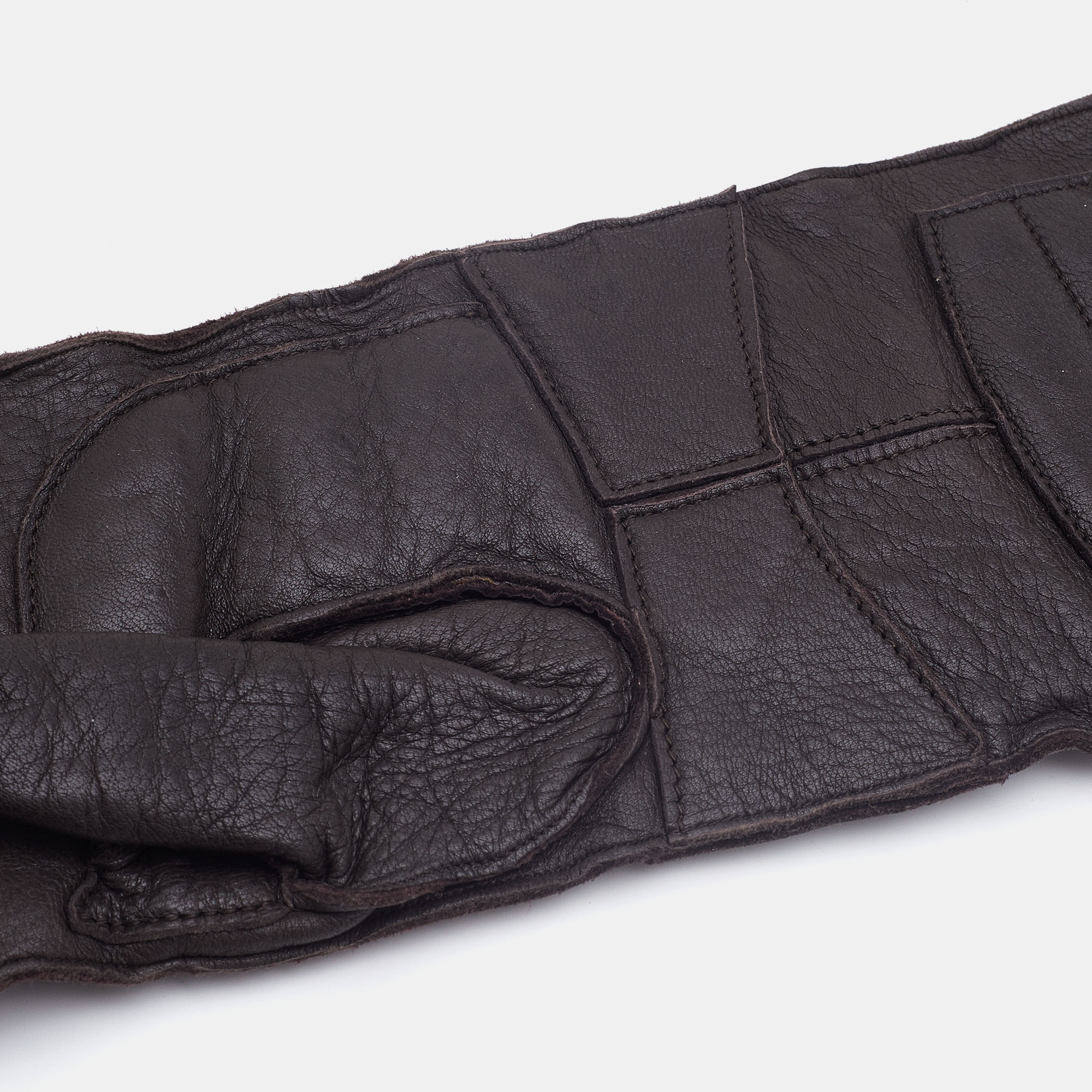 Marni Dark Brown Leather Long Gloves