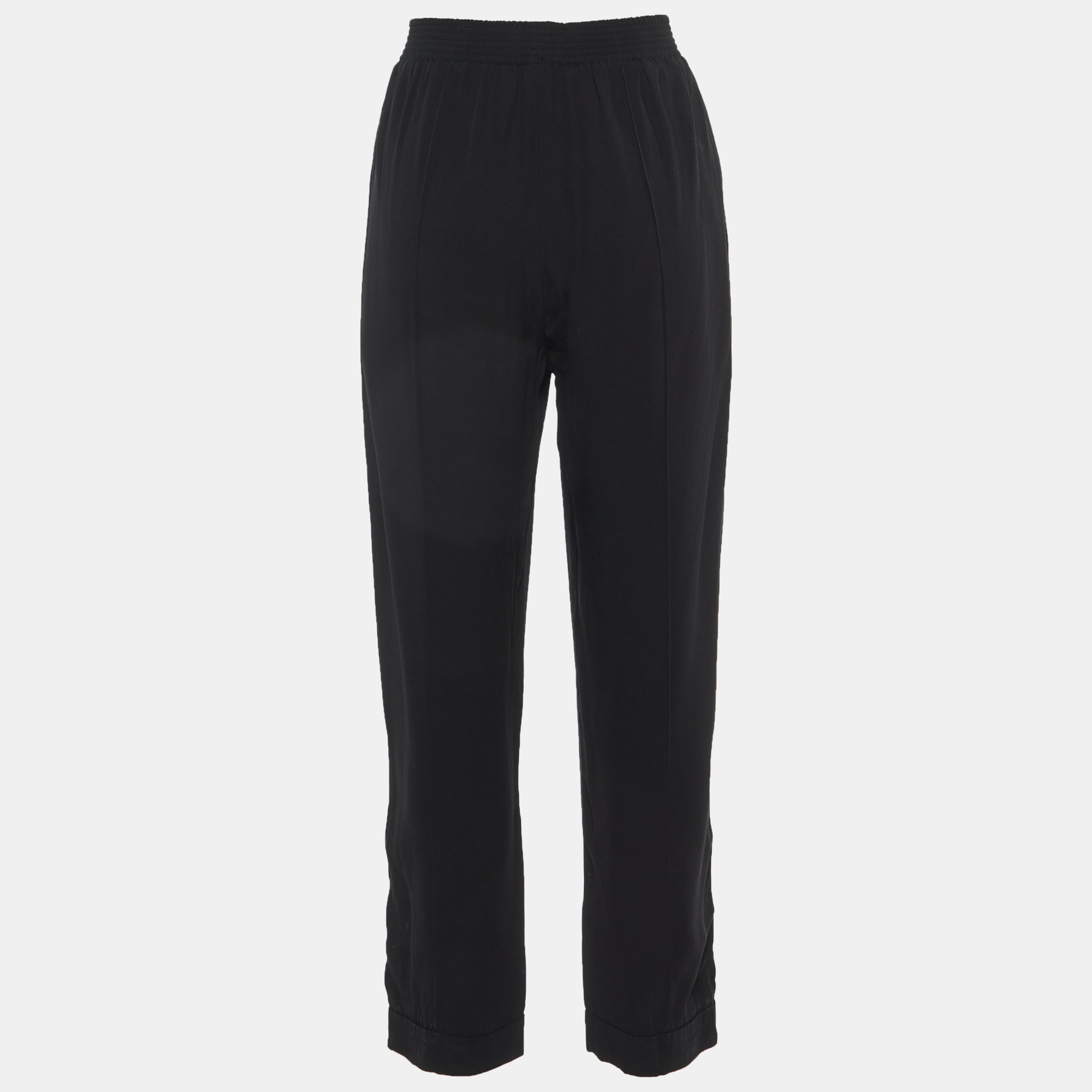 Marni Black Georgette Zip Detailed Hem Pants M