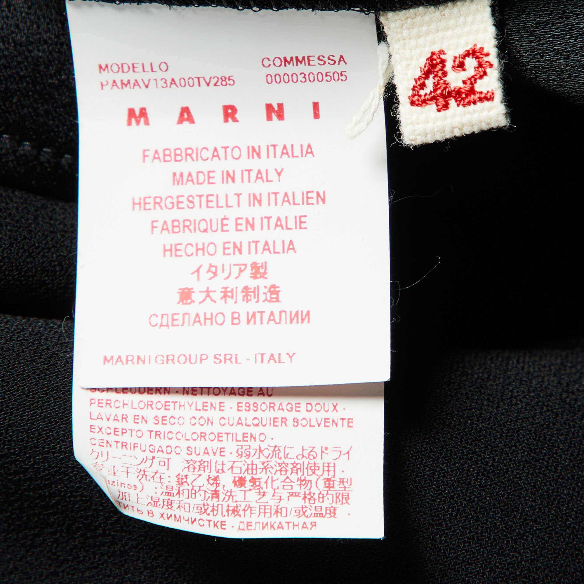 Marni Black Georgette Zip Detailed Hem Pants M