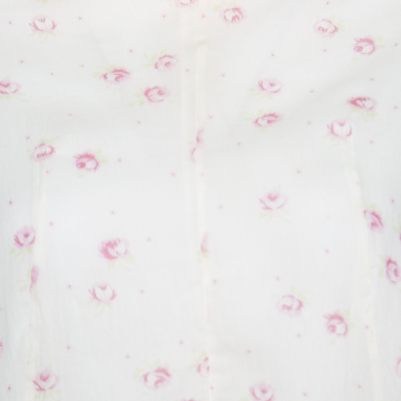 Marni Cream Floral Printed Cotton Dolman Sleeve Flared Top M