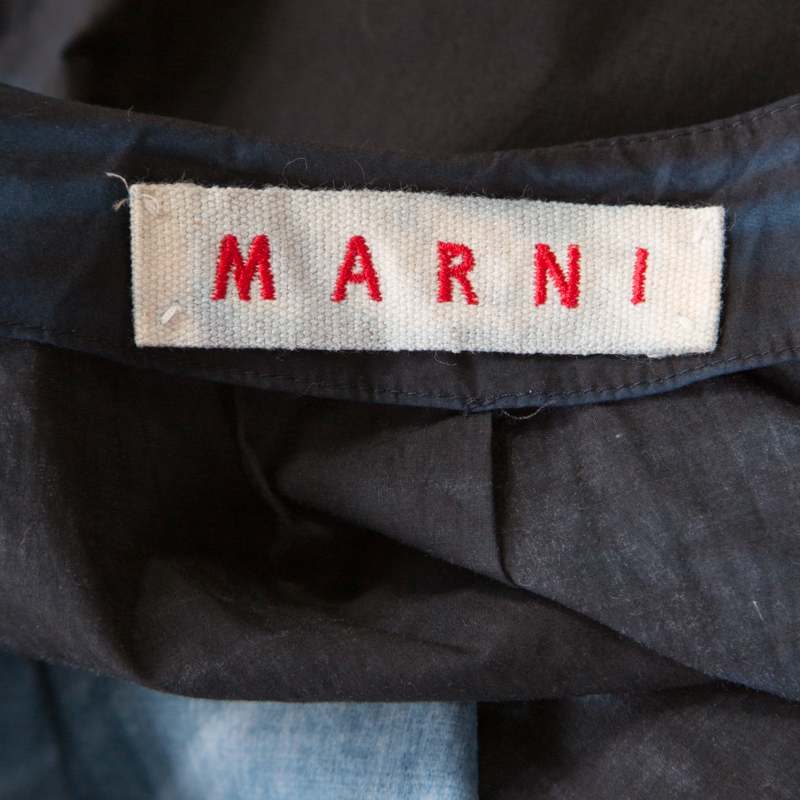 Marni Indigo Printed Cotton Skirt S