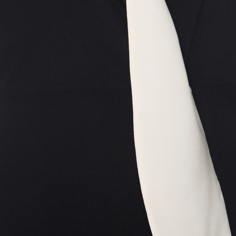 Marni Black Silk Crepe Contrast Collar Detail Short Dress M