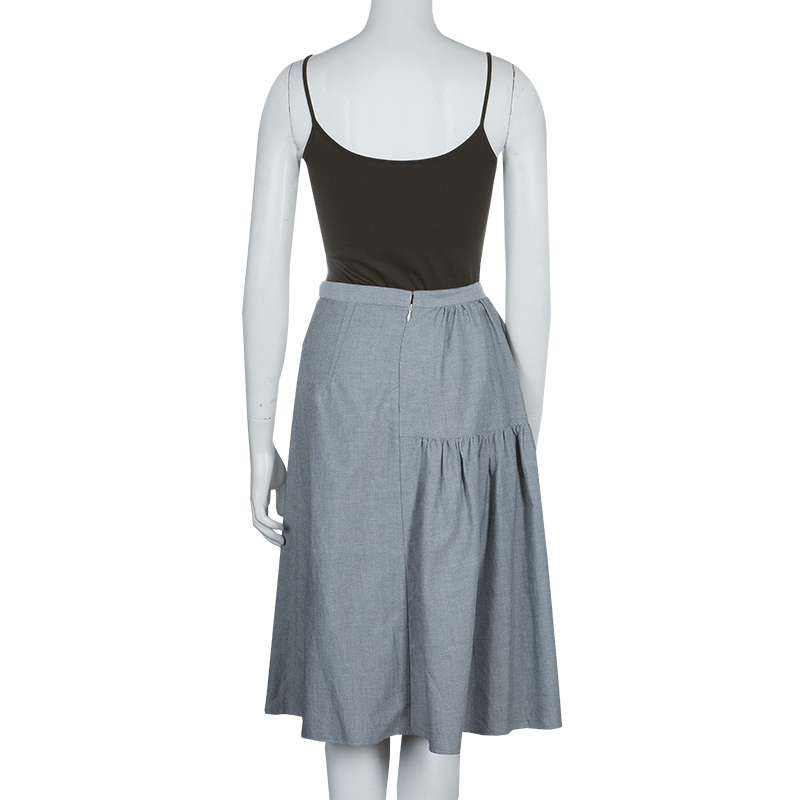 Marni Grey Gathered Cotton Skirt S
