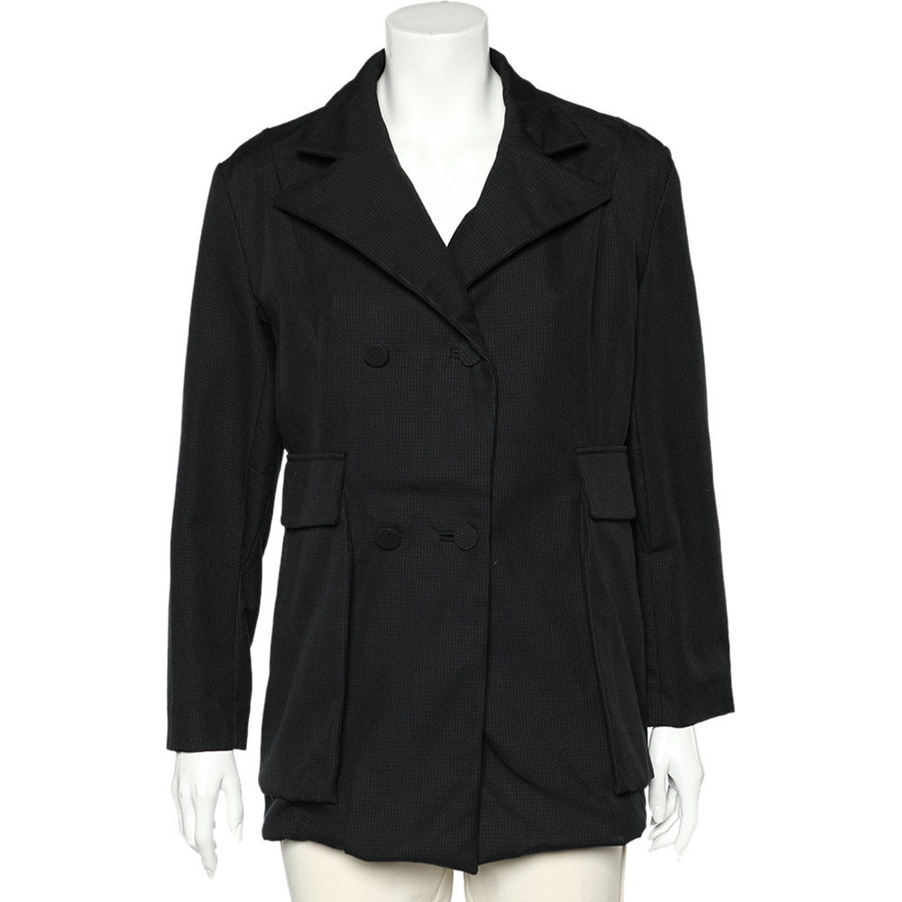 Marni Navy Blue Wool & Cotton Double Breasted Jacket L