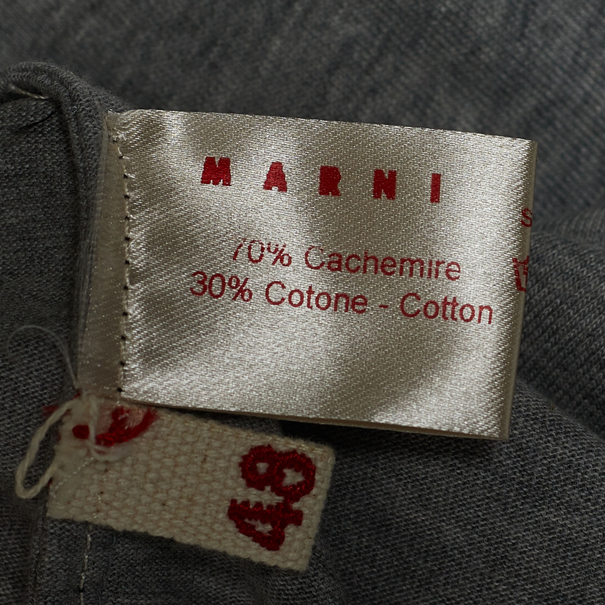 Marni Grey Colorblock Cashmere Overlay Knit Dress L