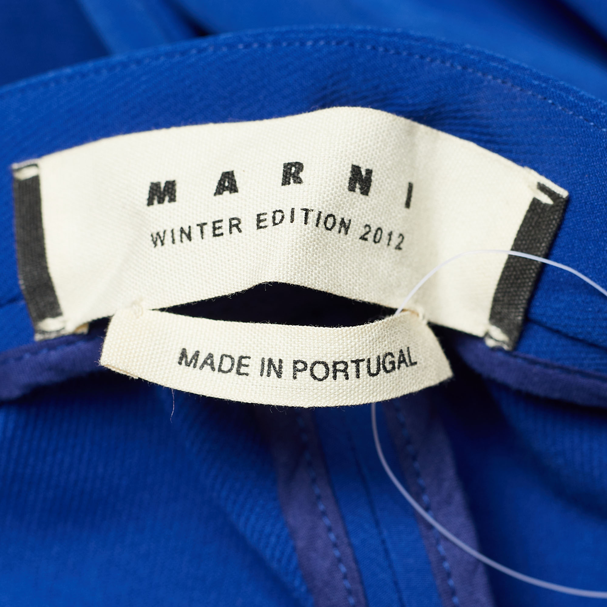 Marni Royal Blue Stretch Knit Zip Detail Leggings M