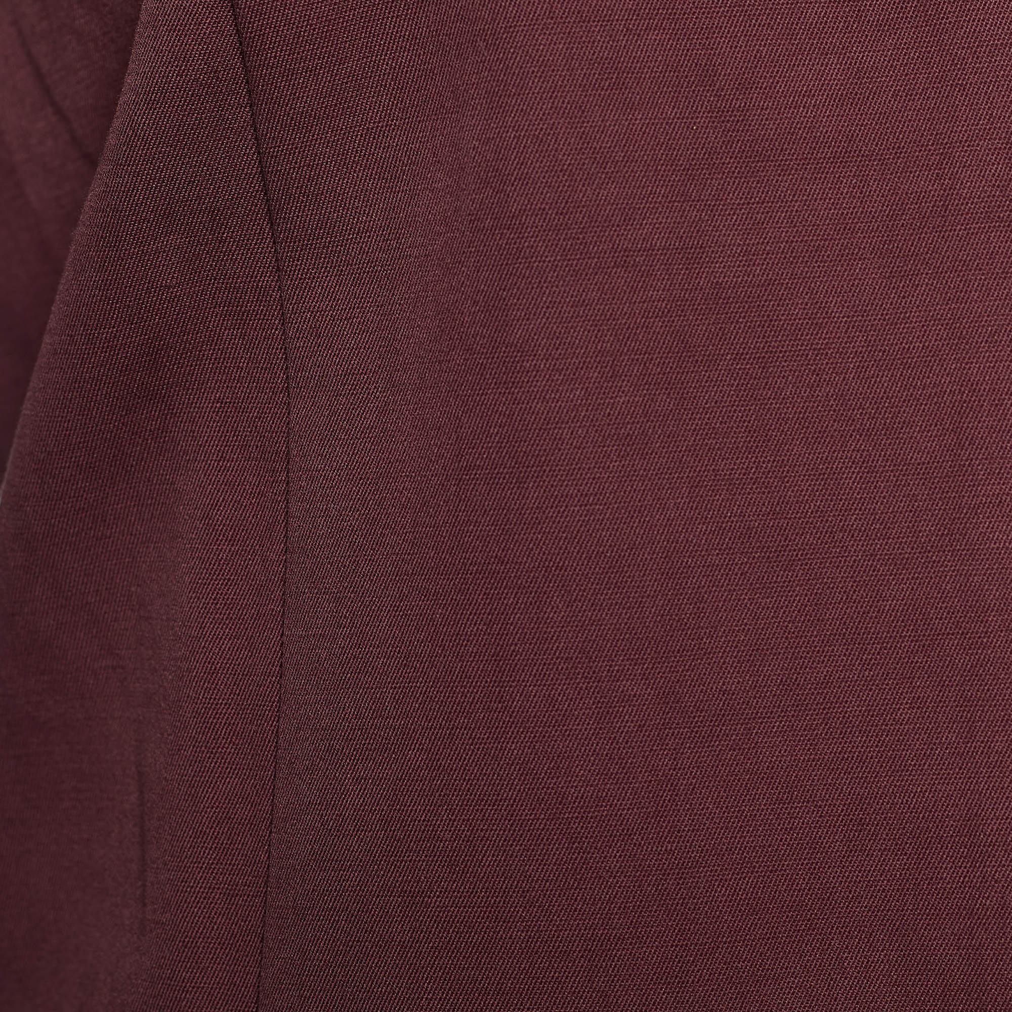 Marni Burgundy Cotton & Linen Peplum Jacket M
