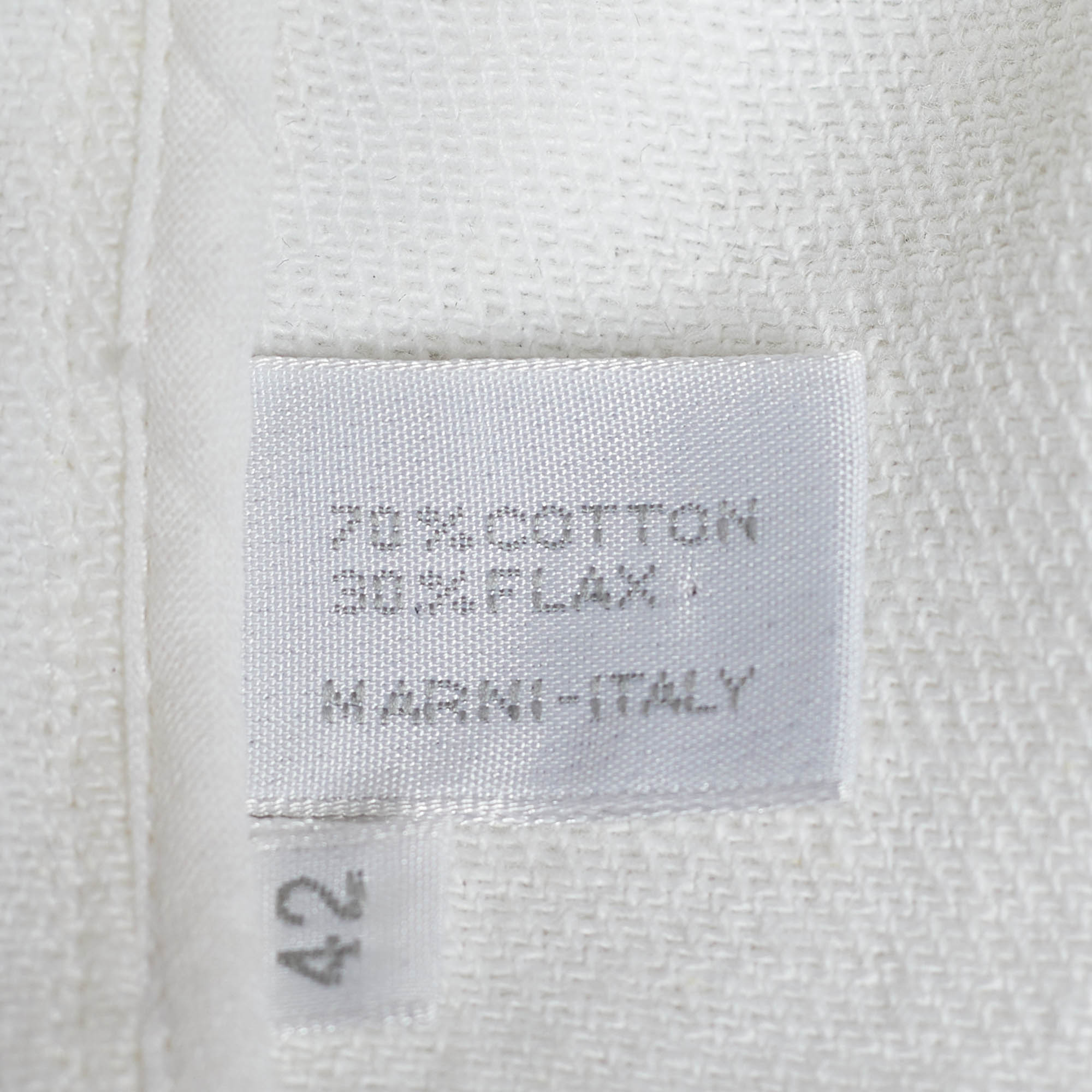 Marni White Cotton & Linen Contrast Button Detail Jacket M