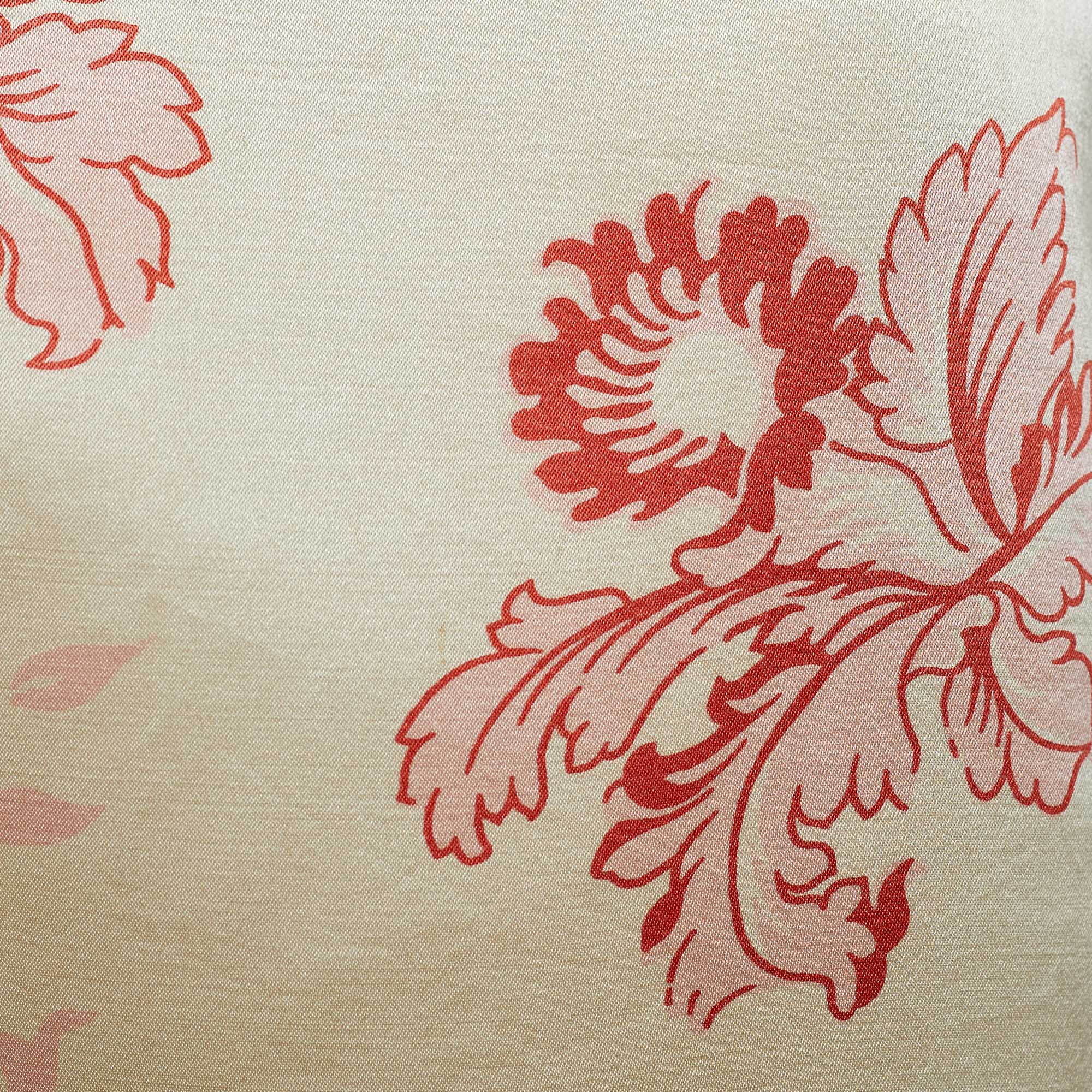 Marni Cream Floral Print Silk Long Sleeve Blouse L