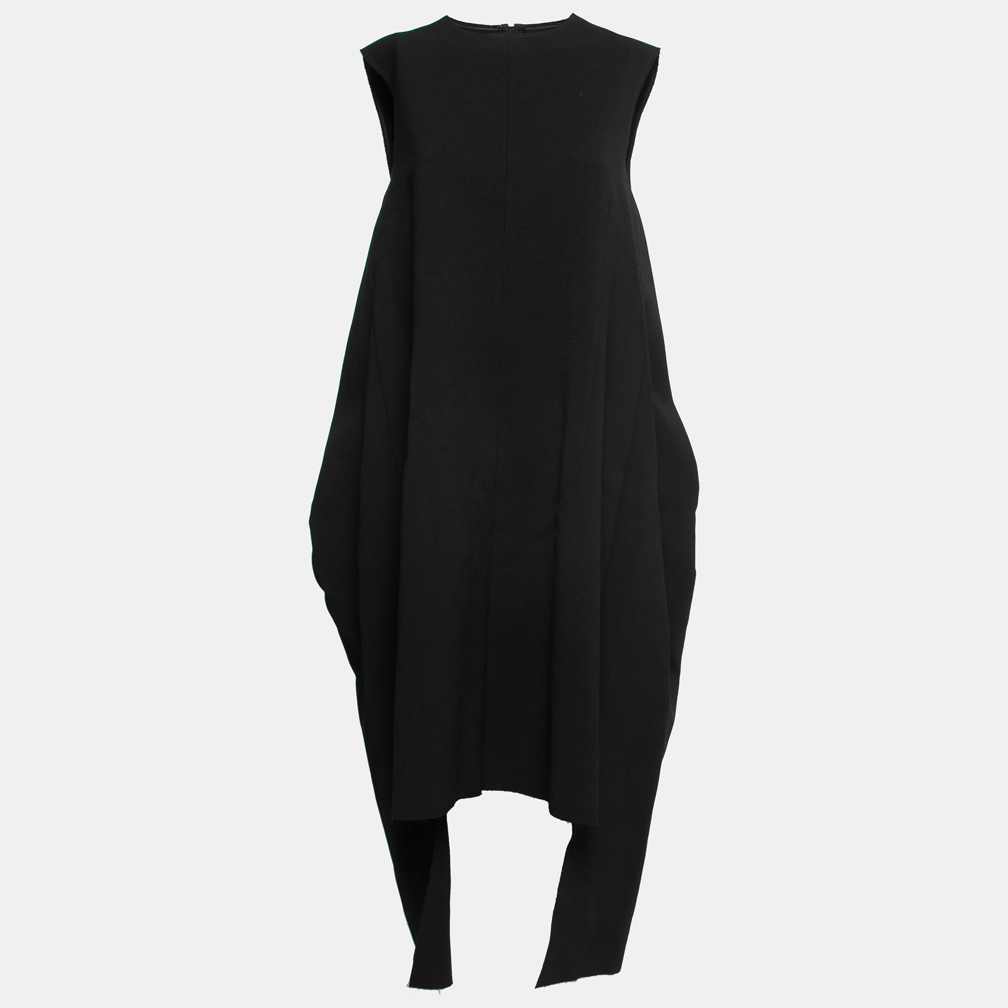 Marni Black Crepe Asymmetric Sleeveless Dress M