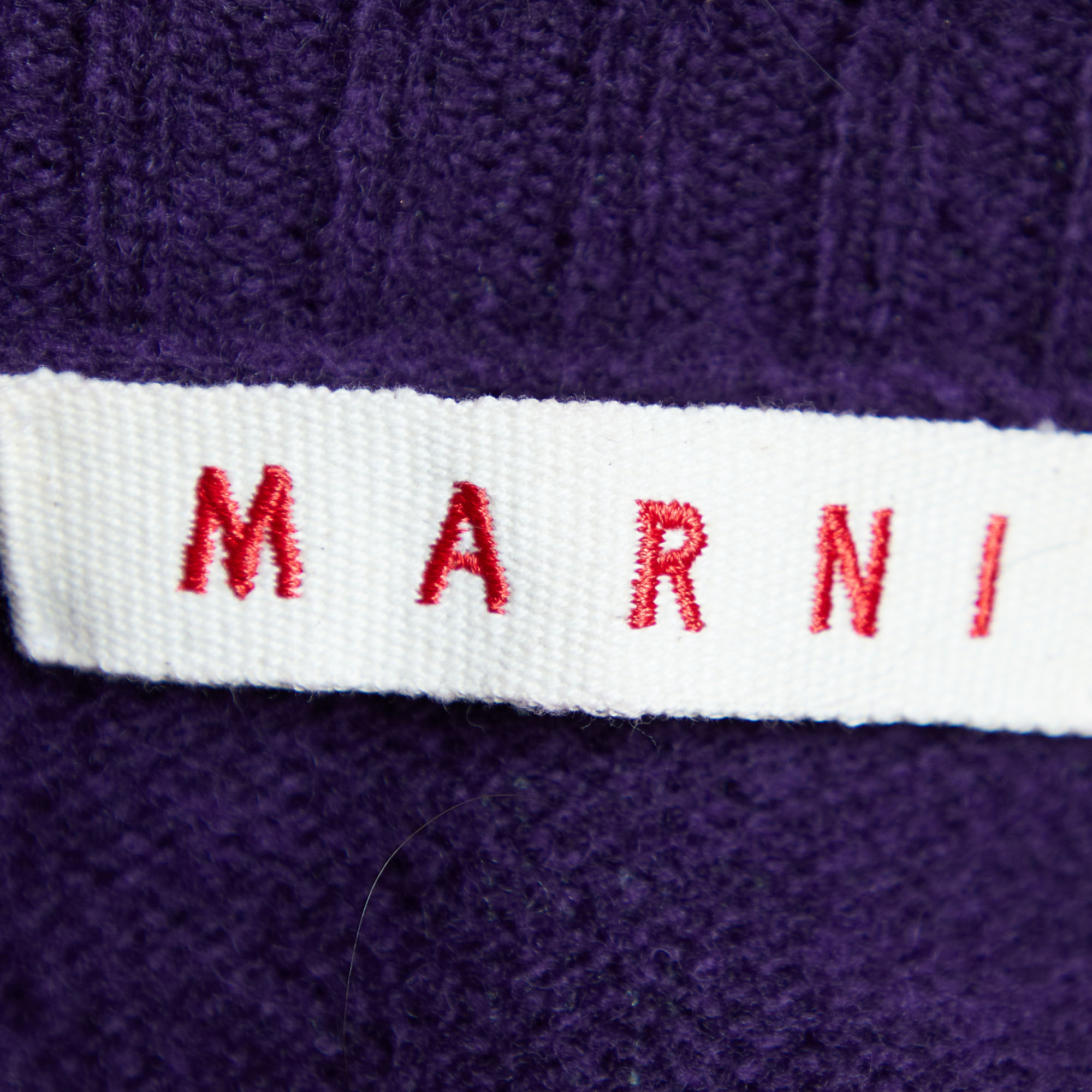 Marni Purple Wool Knit Turtle Neck Sweater M
