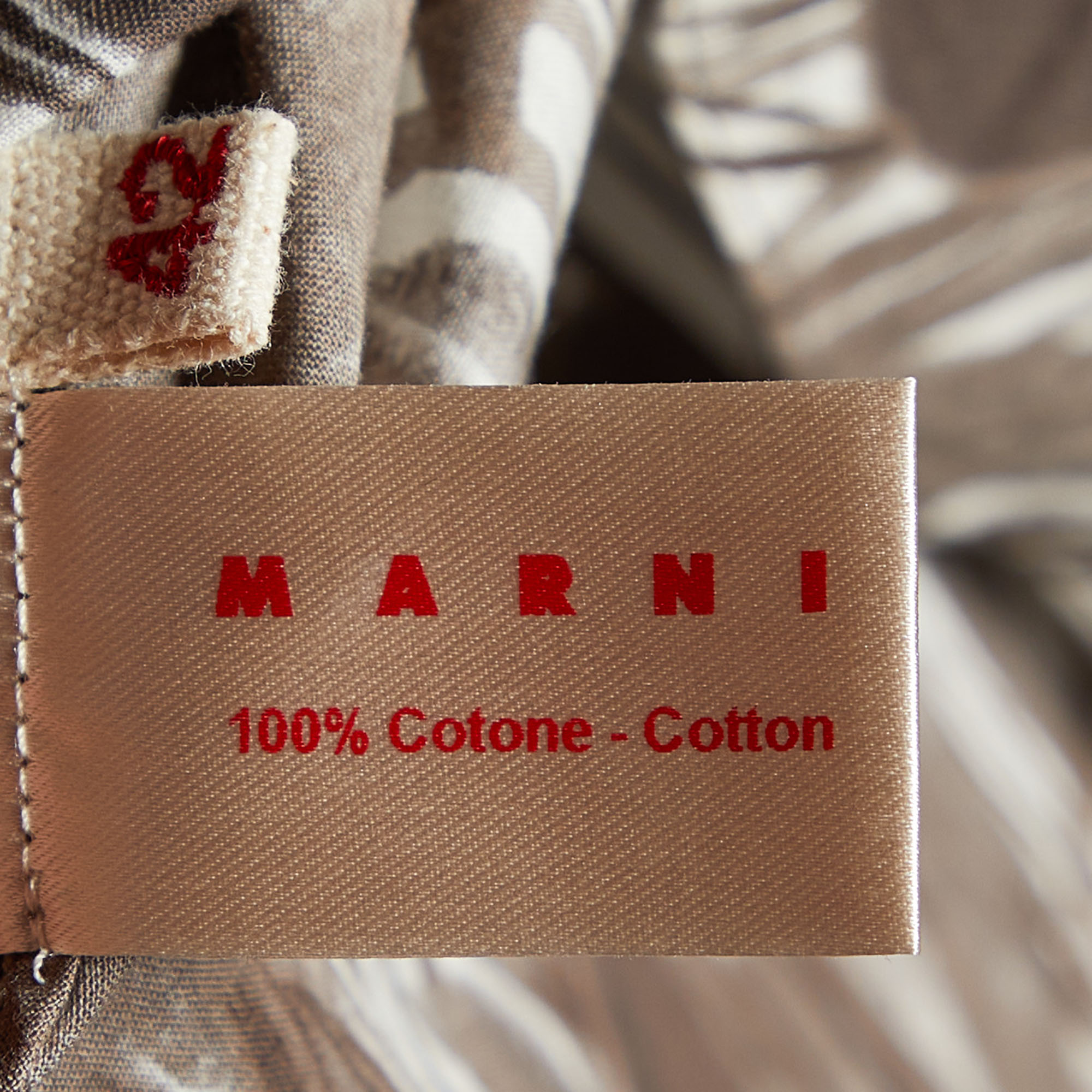 Marni Brown Printed Cotton Sleeveless Top M