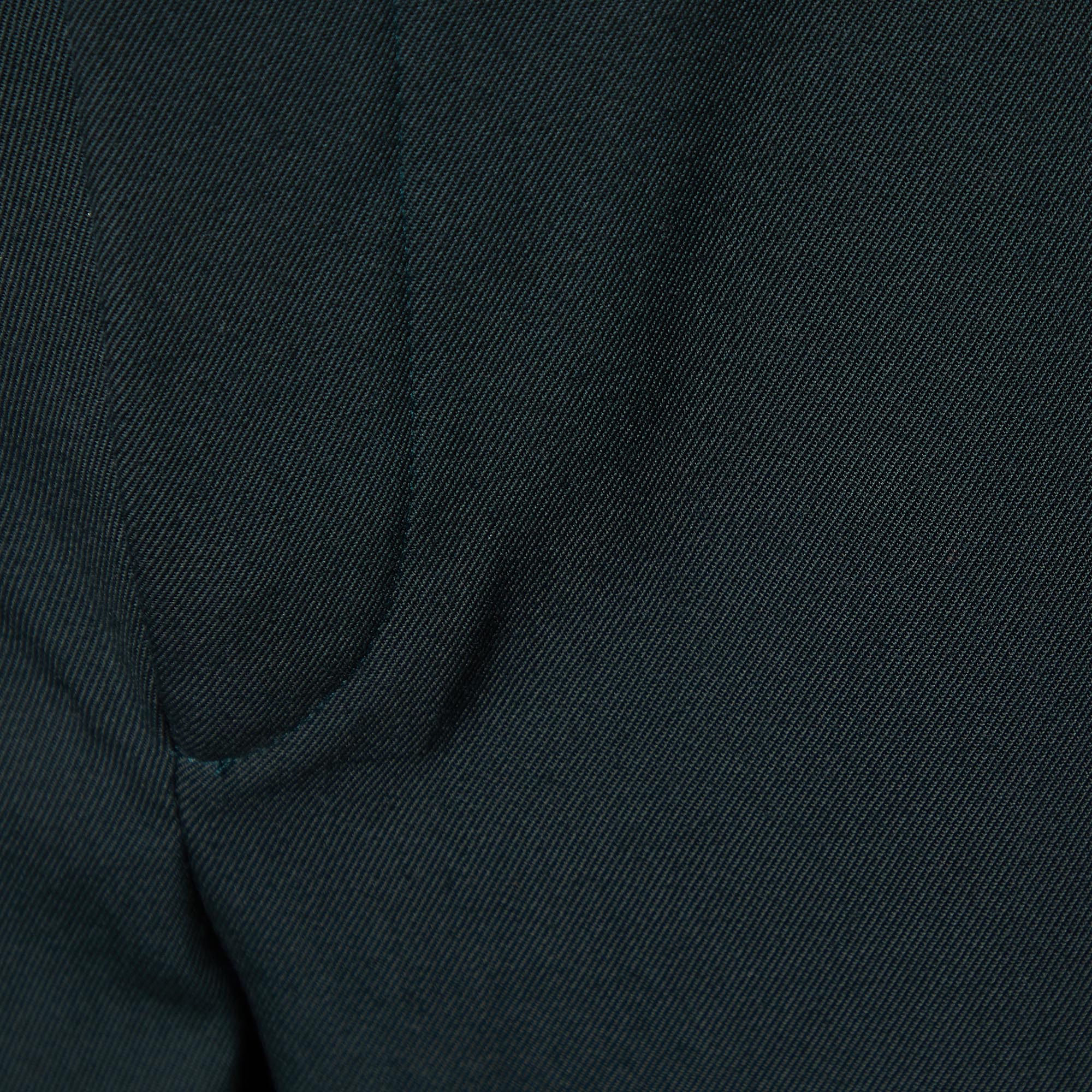 Marni Dark Grey Wool Buttoned Hem Detail Trousers M