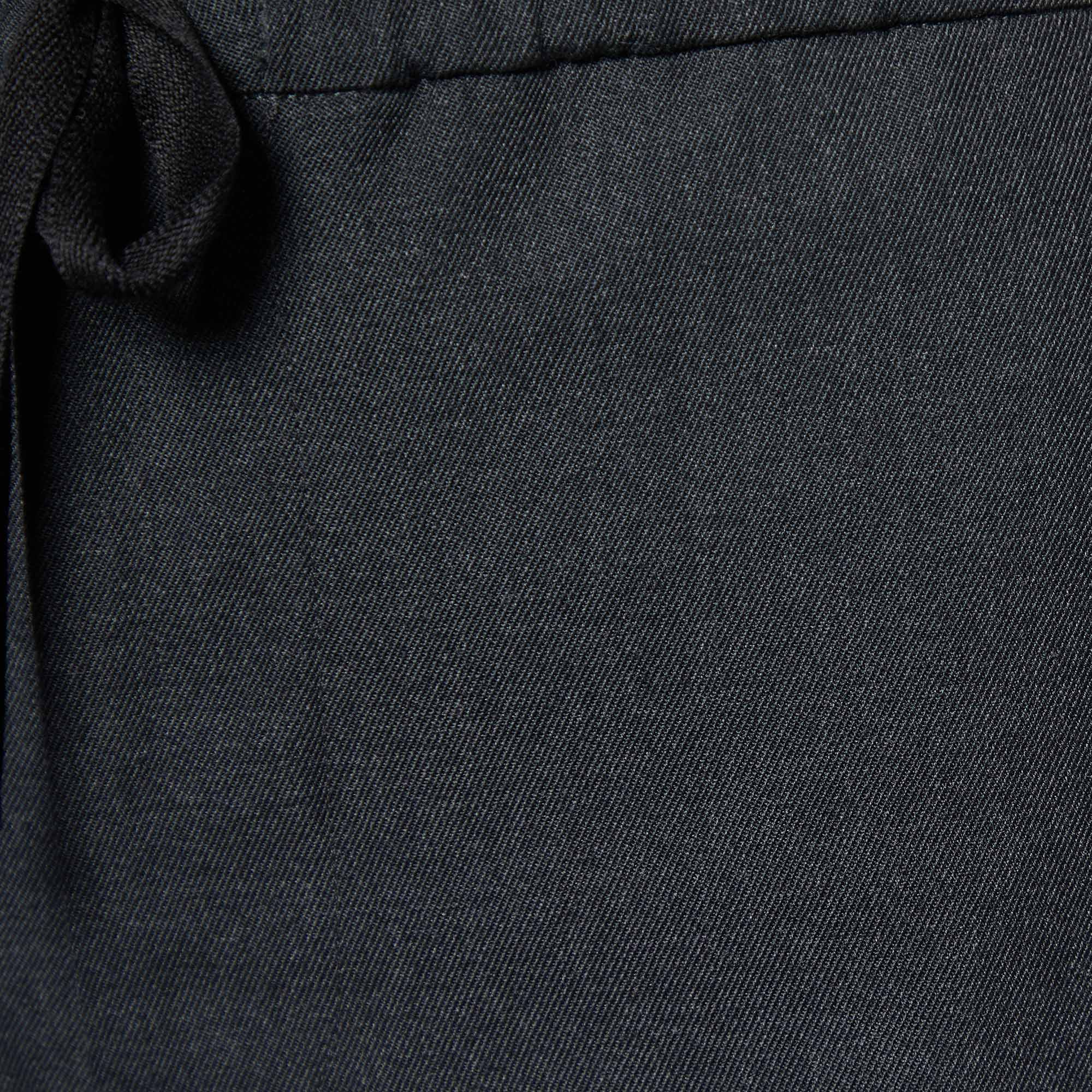 Marni Grey Wool Zipper Hem Paneled Trousers M